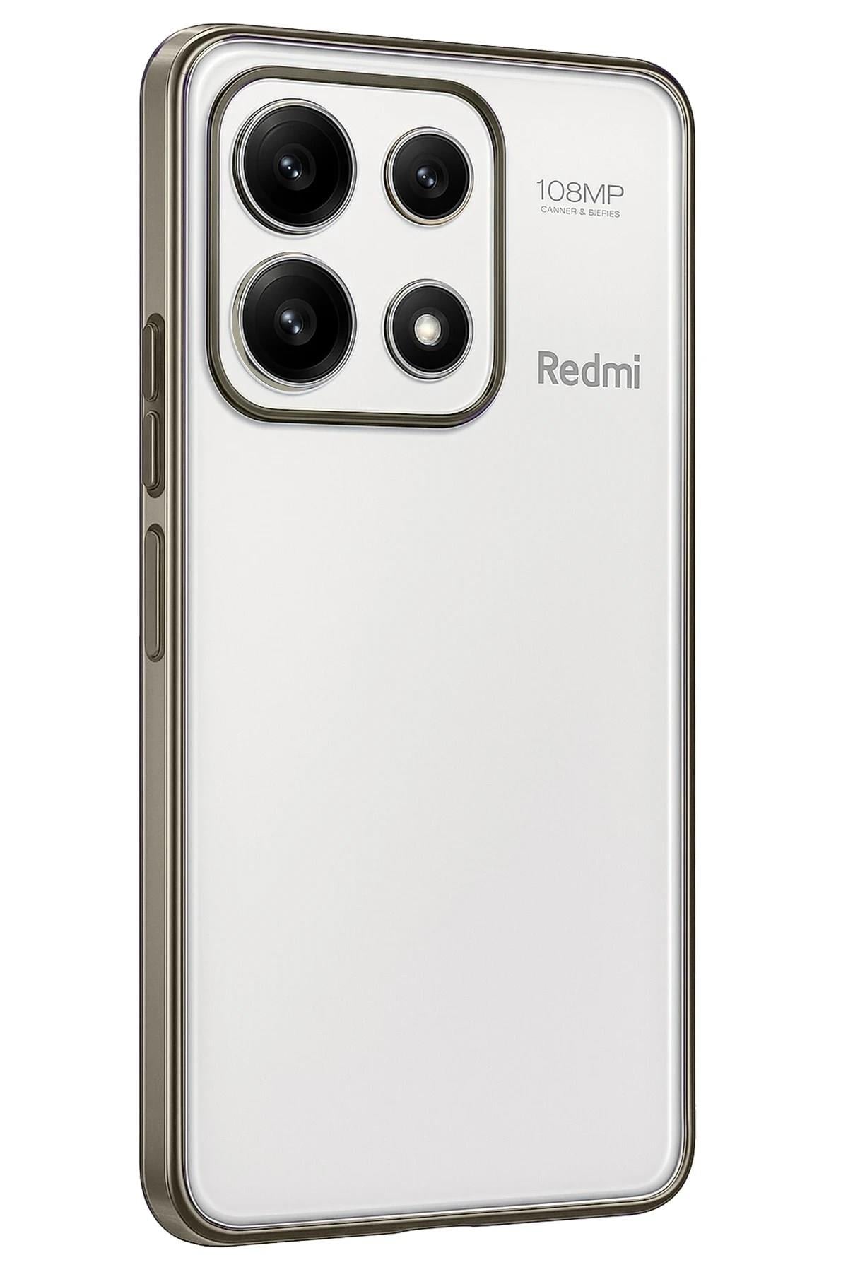 Mey İthalat®   Poco X6 Pro Kılıf  Lensli Silikon - Gold