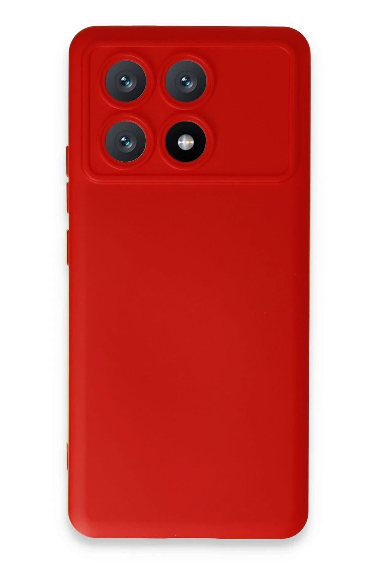 Mey İthalat®   Poco X6 Pro Kılıf Nano içi Kadife Silikon - Kırmızı
