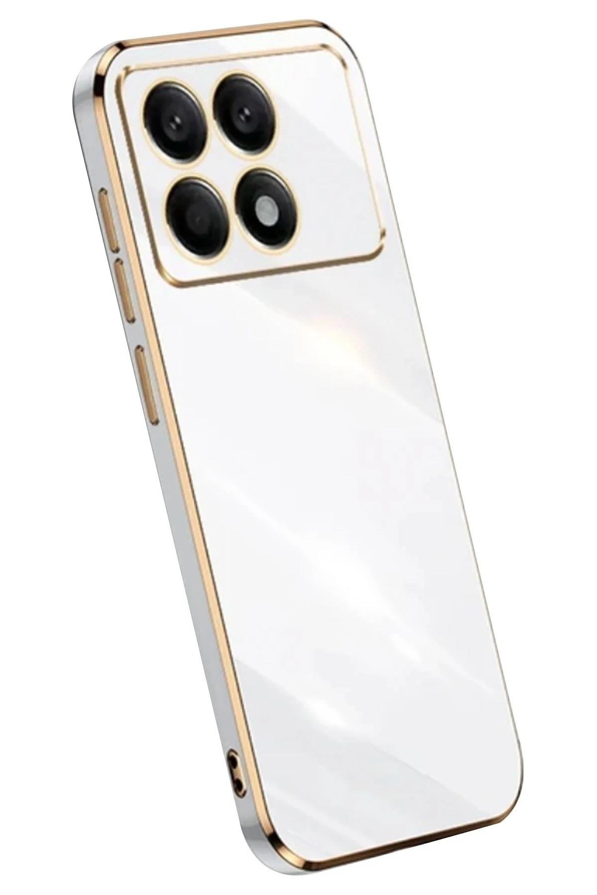 Mey İthalat®   Poco X6 Pro Kılıf Volet Silikon - Beyaz
