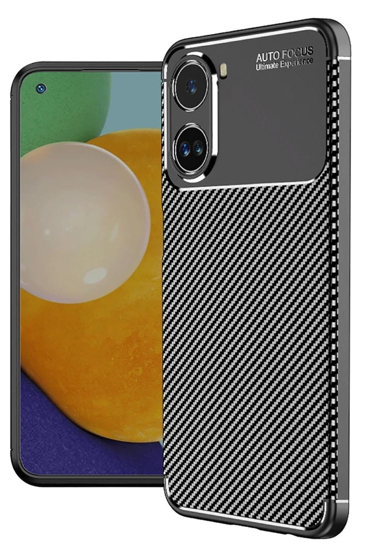 Mey İthalat®   Poco X7 Pro Kılıf Auto Focus Karbon Kapak - Siyah