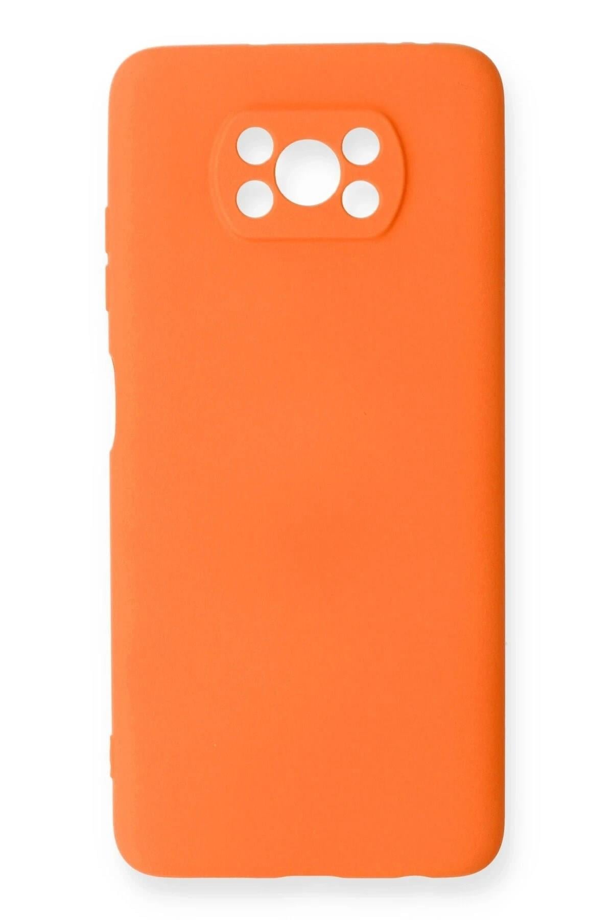 Mey İthalat®   Pocophone X3 Kılıf Nano içi Kadife Silikon - Turuncu