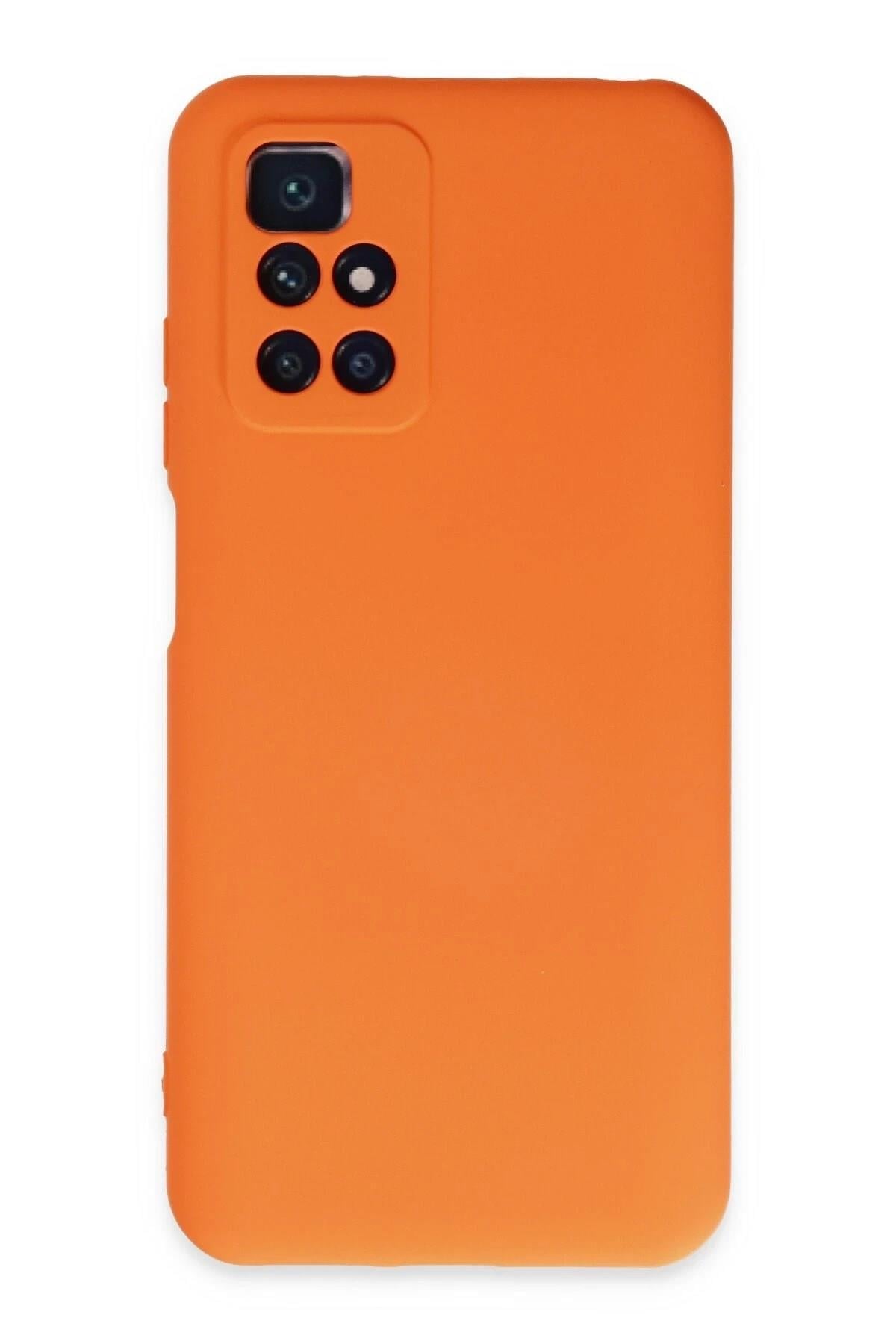Mey İthalat®   Redmi 10 2022 Kılıf Nano içi Kadife Silikon - Turuncu