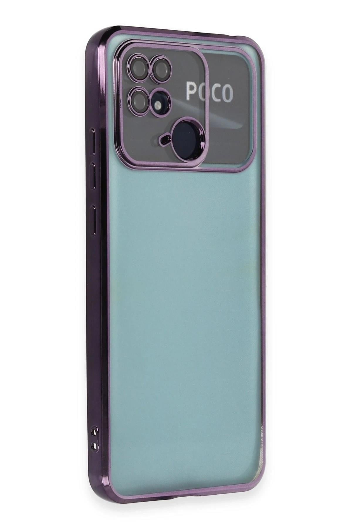 Mey İthalat®   Redmi 10C Kılıf  Lensli Silikon - Mor