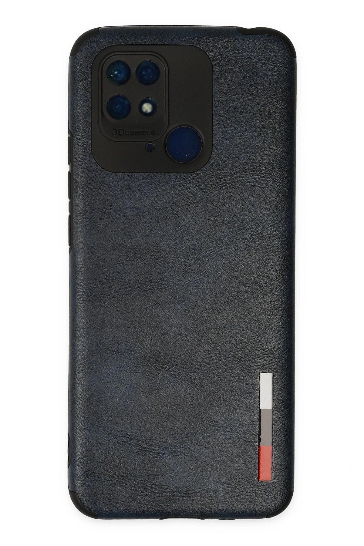 Mey İthalat®   Redmi 10C Kılıf Loop Deri Silikon - Lacivert