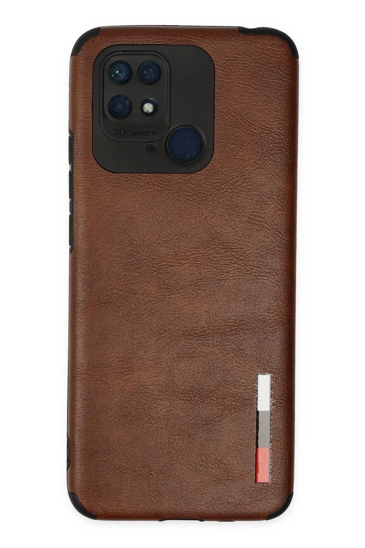 Mey İthalat®   Redmi 10C Kılıf Loop Deri Silikon - Kahverengi