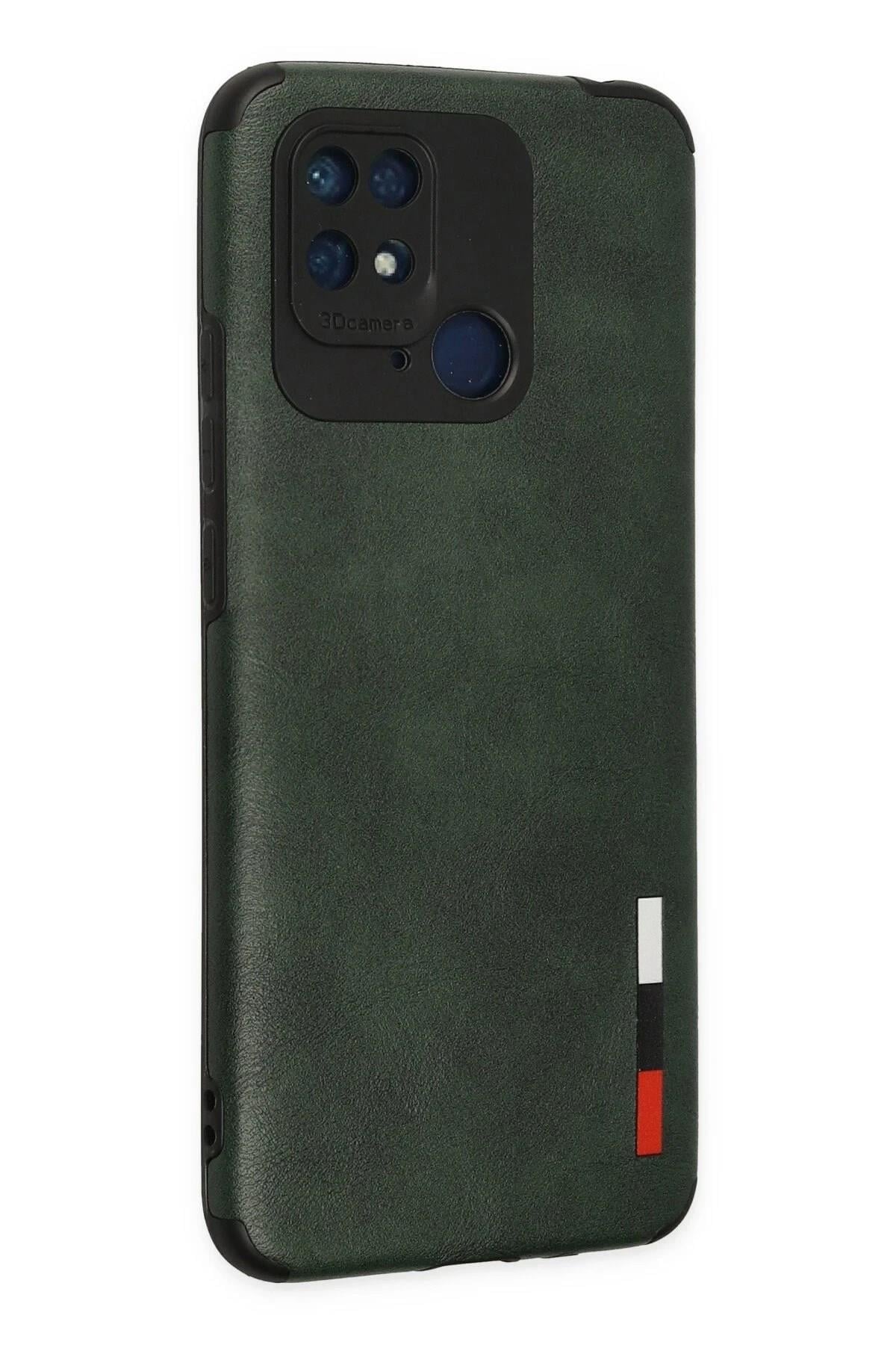 Mey İthalat®   Redmi 10C Kılıf Loop Deri Silikon - Yeşil