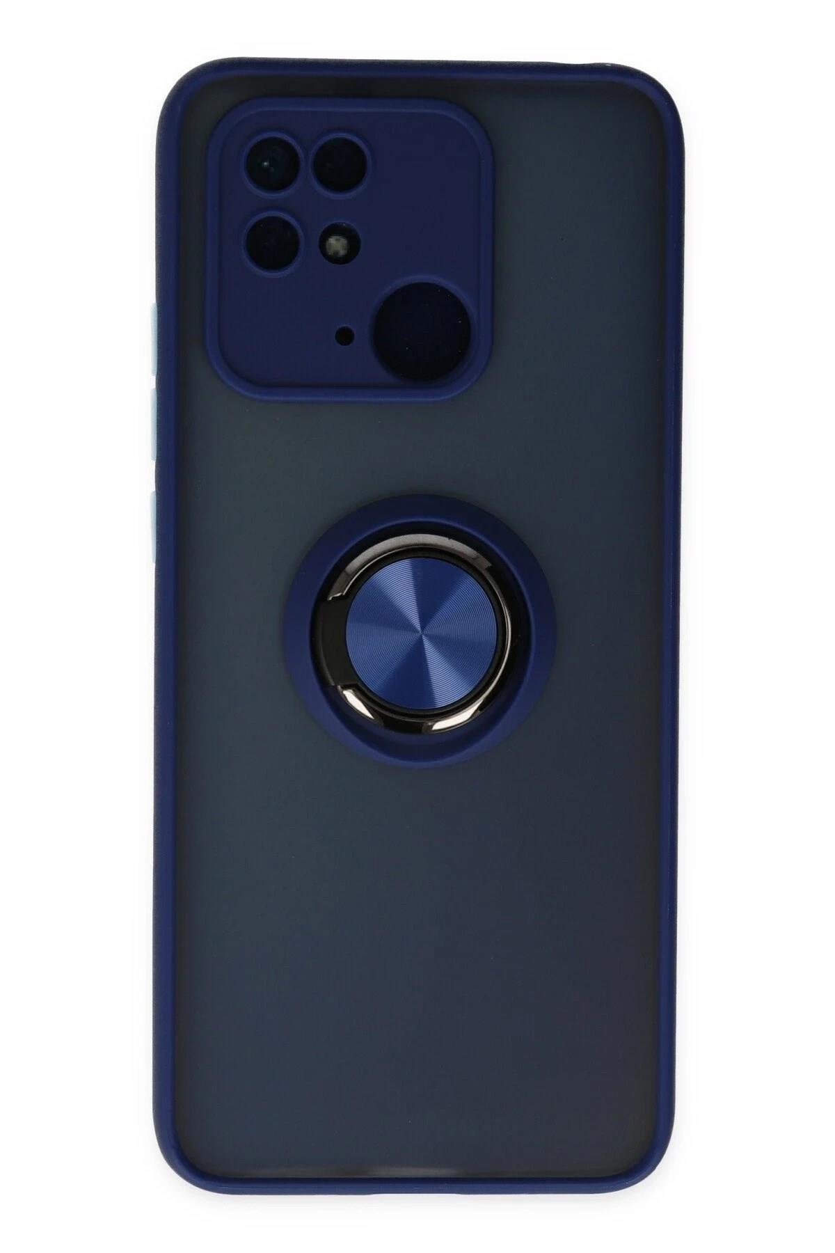 Mey İthalat®   Redmi 10C Kılıf Montreal Yüzüklü Silikon Kapak - Lacivert