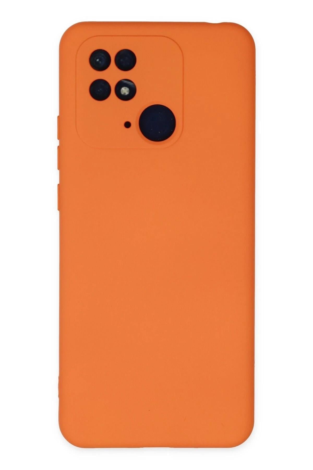 Mey İthalat®   Redmi 10C Kılıf Nano içi Kadife Silikon - Turuncu