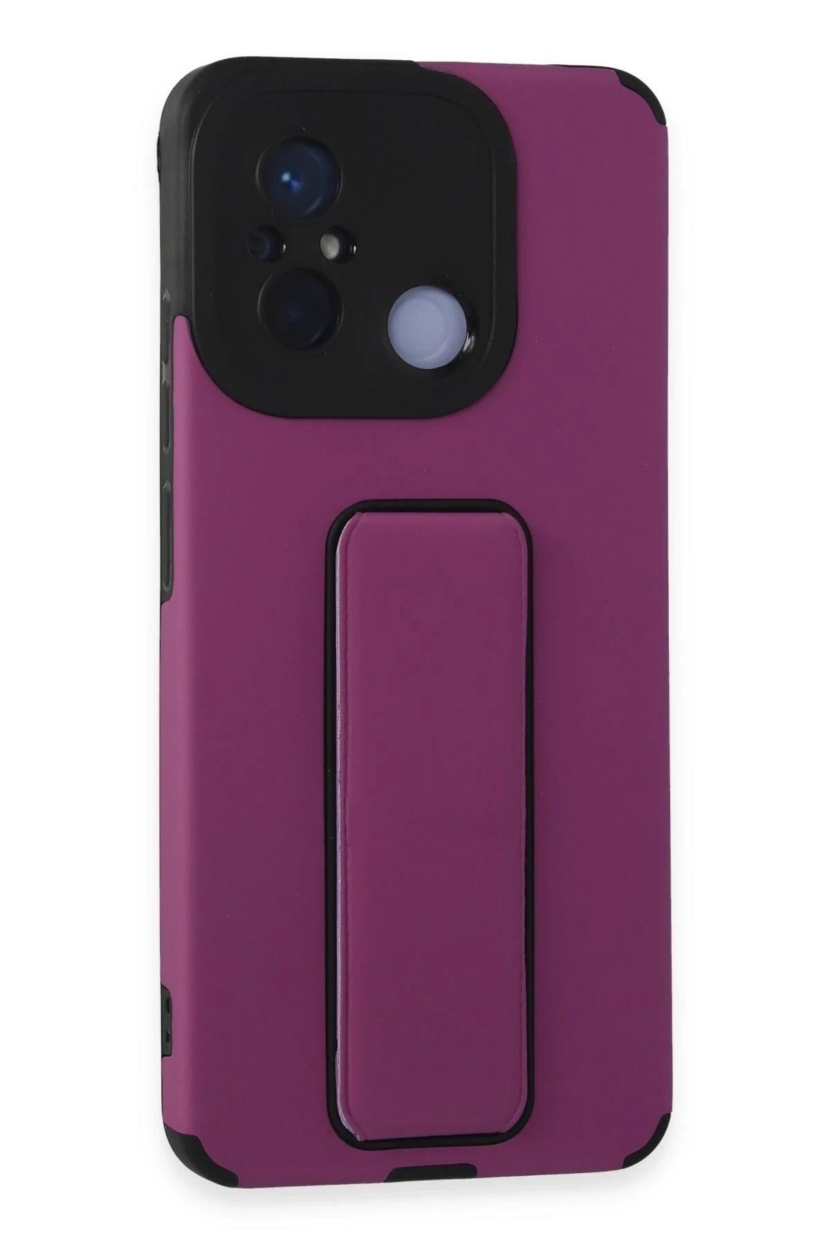 Mey İthalat®   Redmi 12C Kılıf Mega Standlı Silikon - Mor