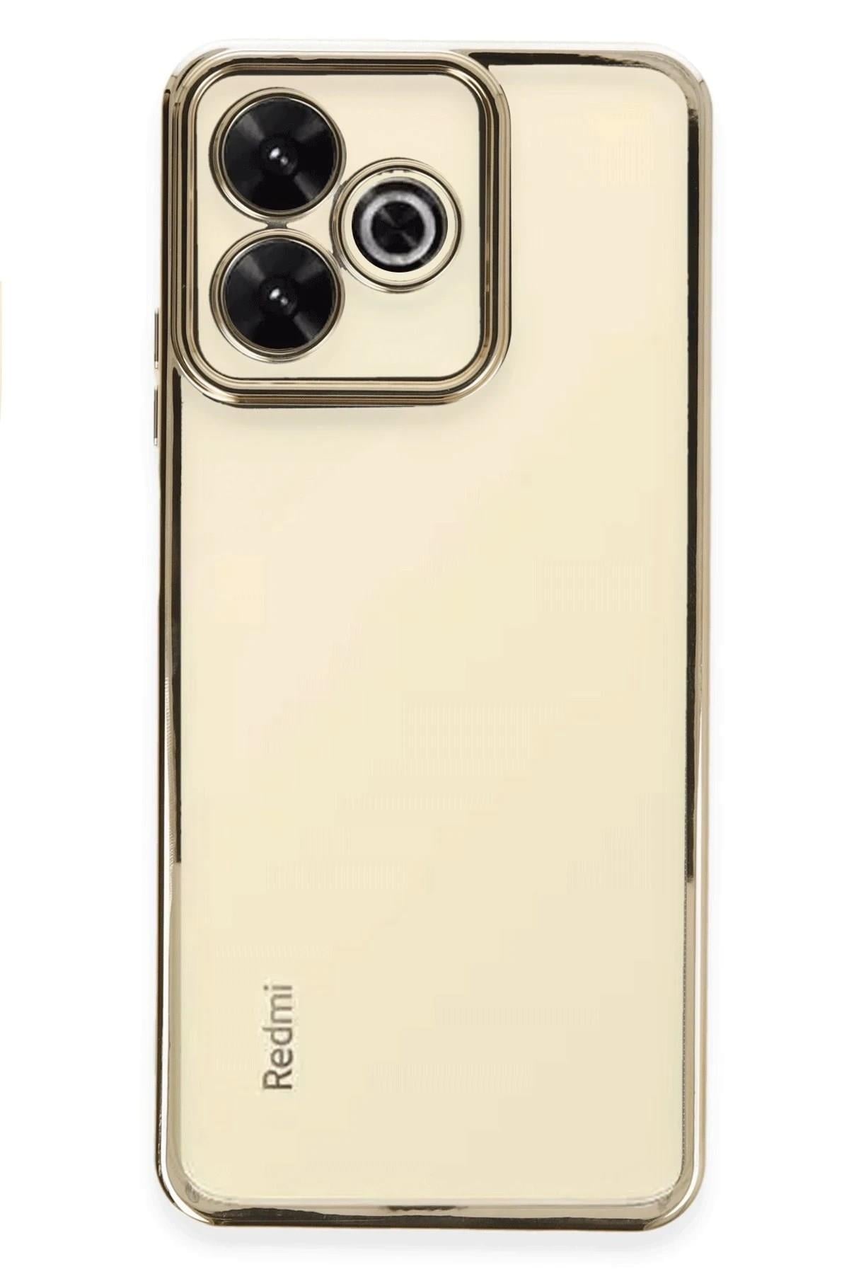 Mey İthalat®   Redmi 13 4G Kılıf  Lensli Silikon - Gold