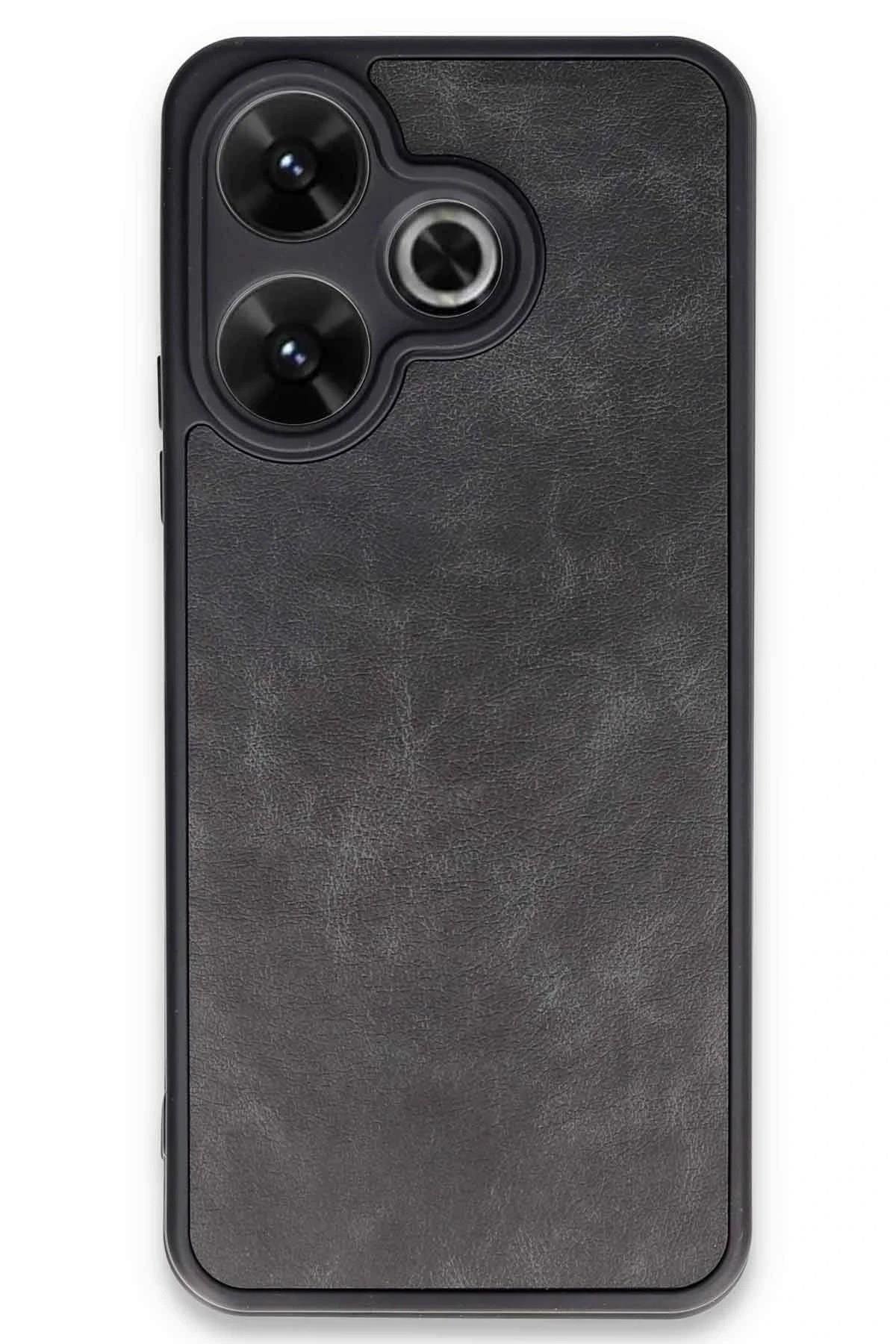 Mey İthalat®   Redmi 13 4G Kılıf Aras Deri Kapak - Siyah