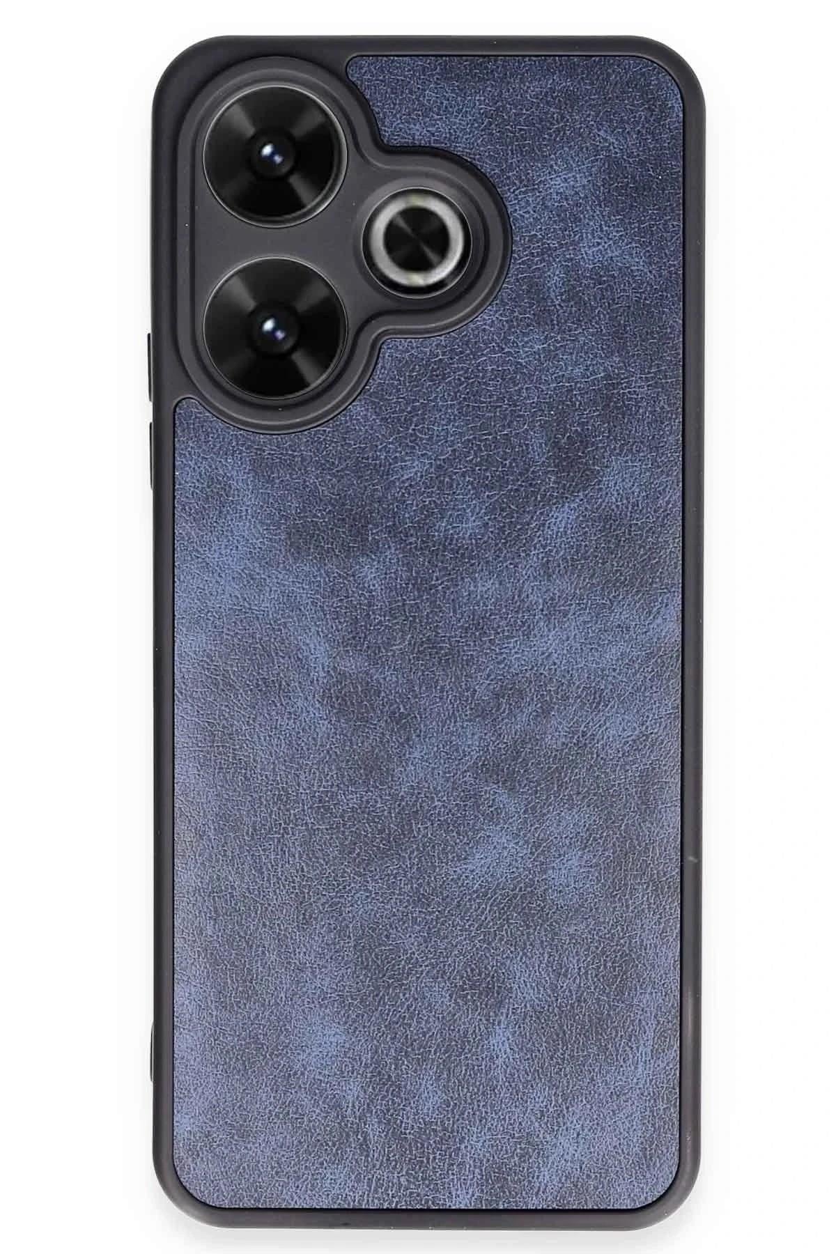 Mey İthalat®   Redmi 13 4G Kılıf Aras Deri Kapak - Lacivert
