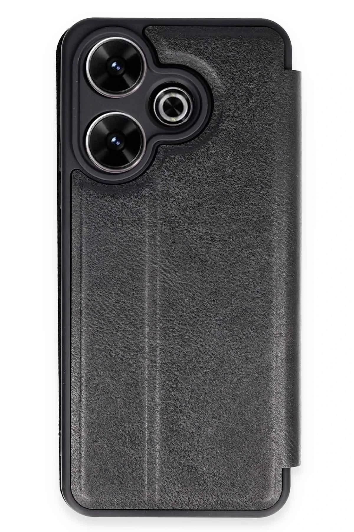 Mey İthalat®   Redmi 13 4G Kılıf Flip Cover - Siyah