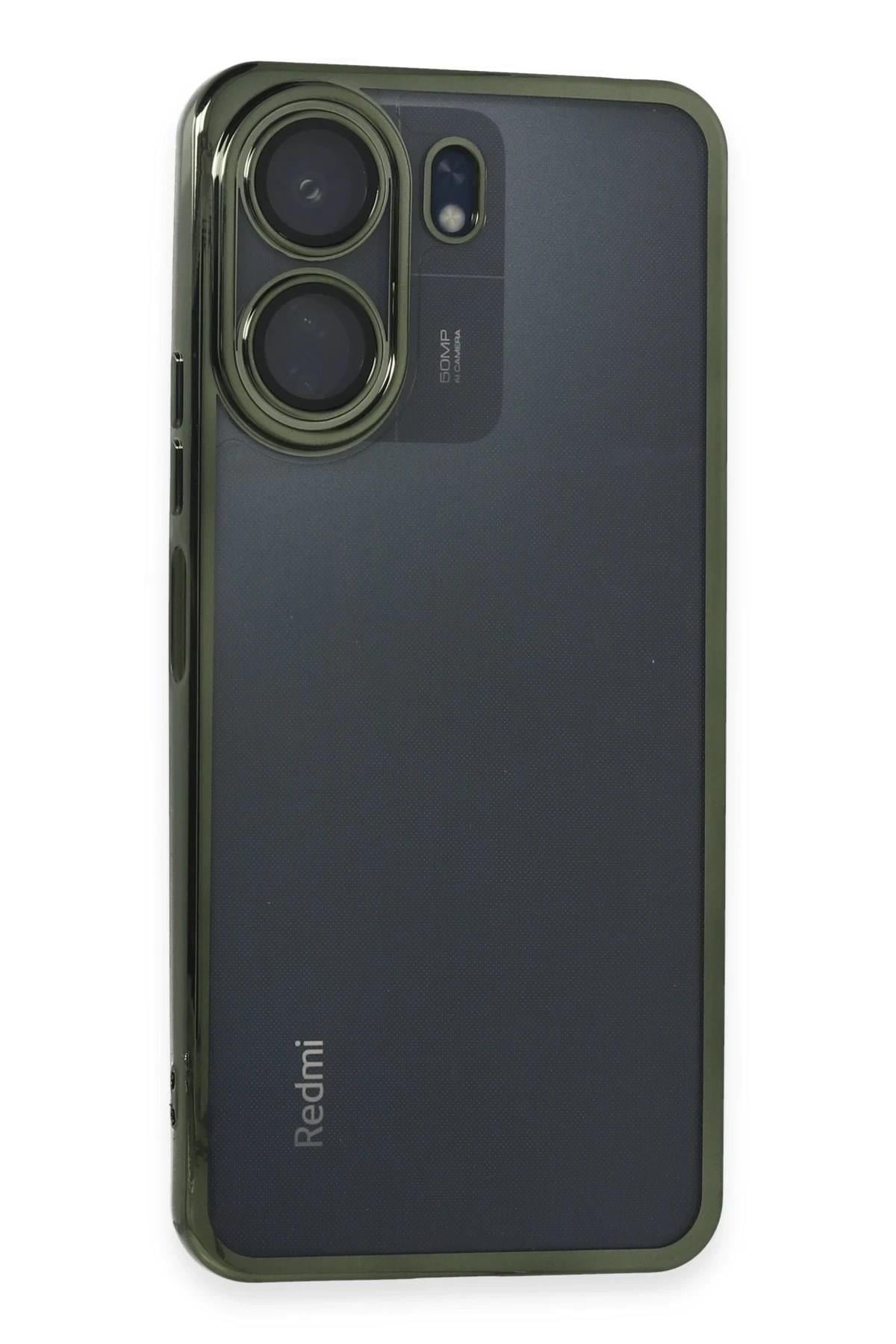 Mey İthalat®   Redmi 13C Kılıf  Lensli Silikon - Yeşil
