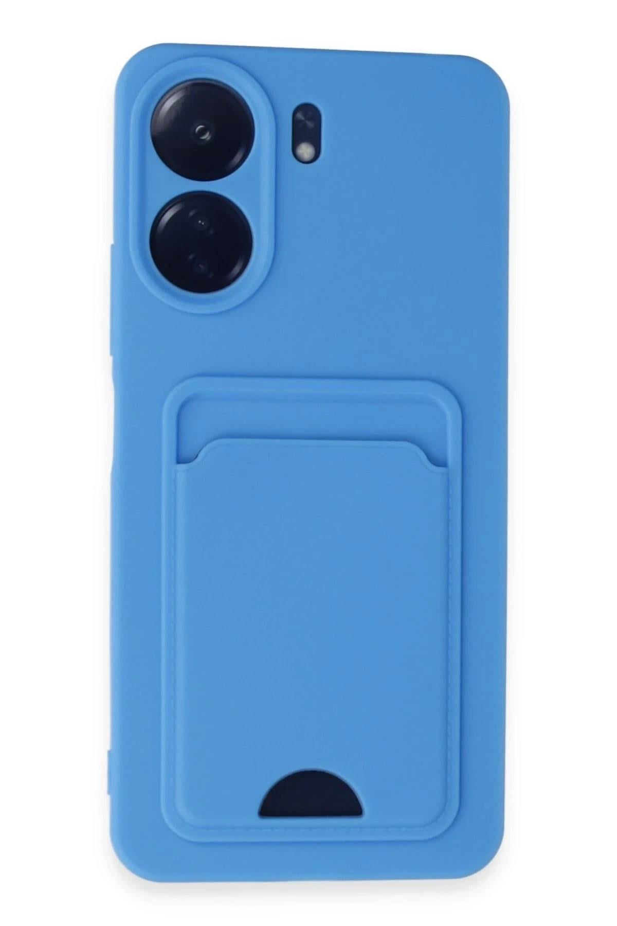 Mey İthalat®   Redmi 13C Kılıf Kelvin Kartvizitli Silikon - Mavi