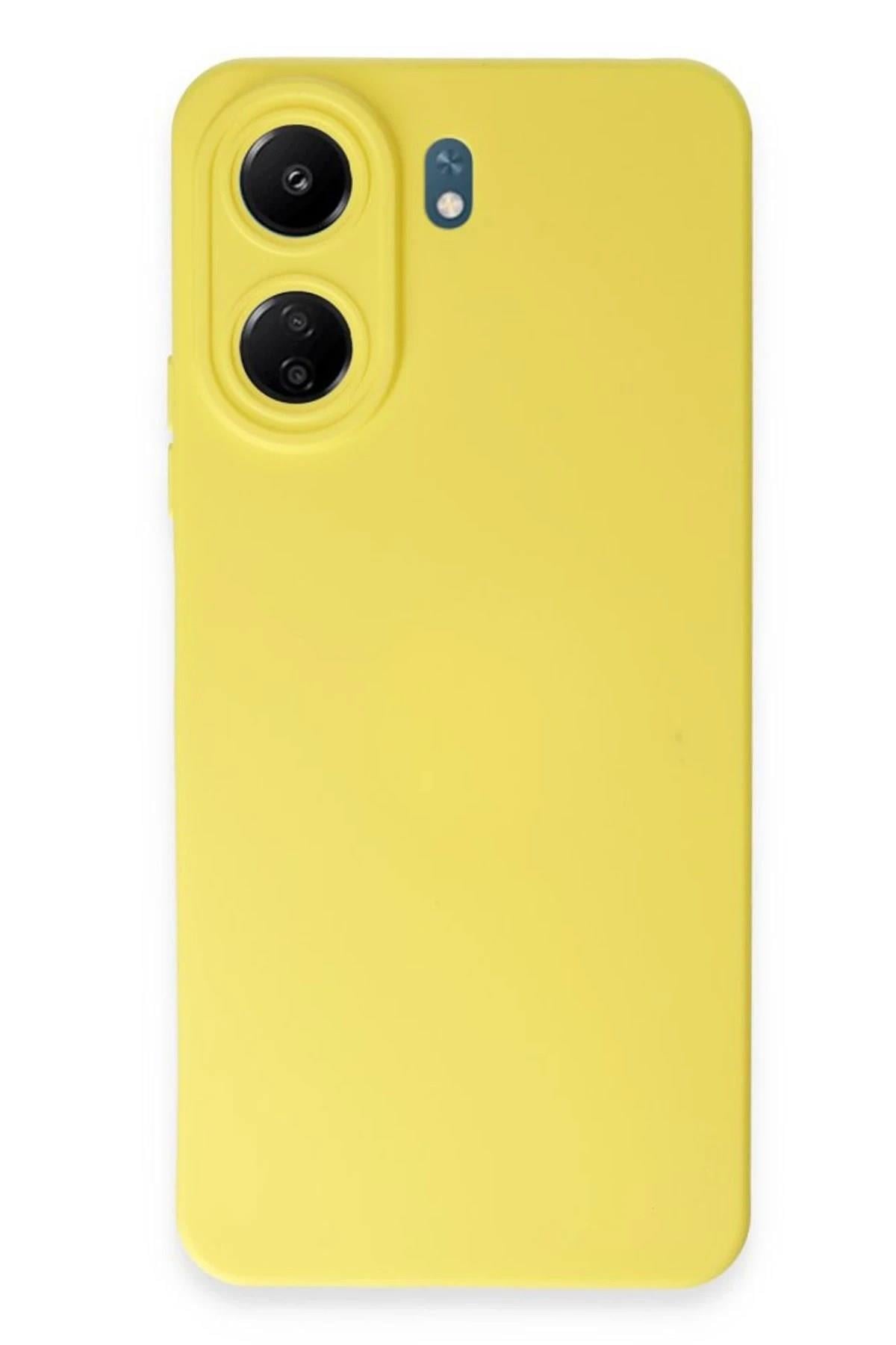 Mey İthalat®   Redmi 13C Kılıf Nano içi Kadife Silikon - Sarı