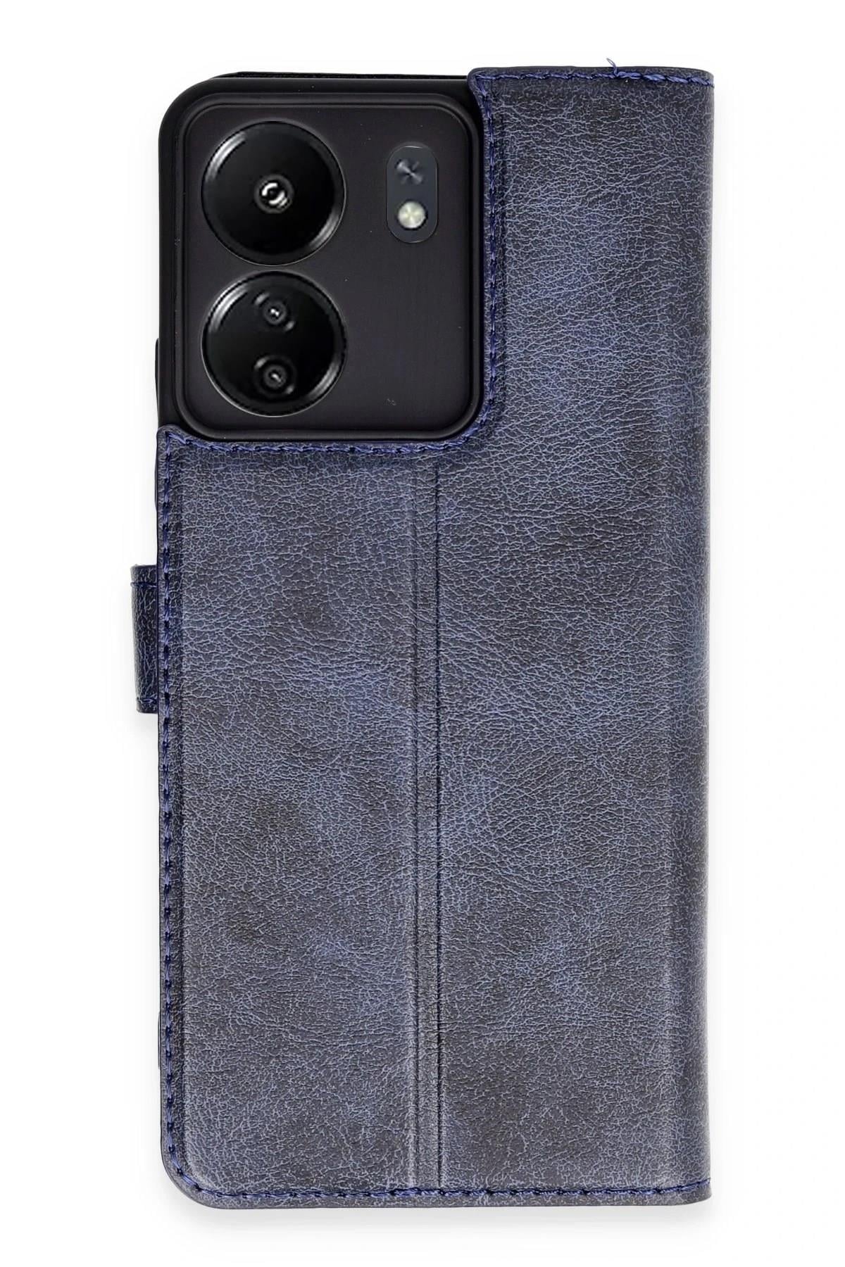 Mey İthalat®   Redmi 13C Kılıf Trend S Plus Kapaklı Kılıf - Lacivert