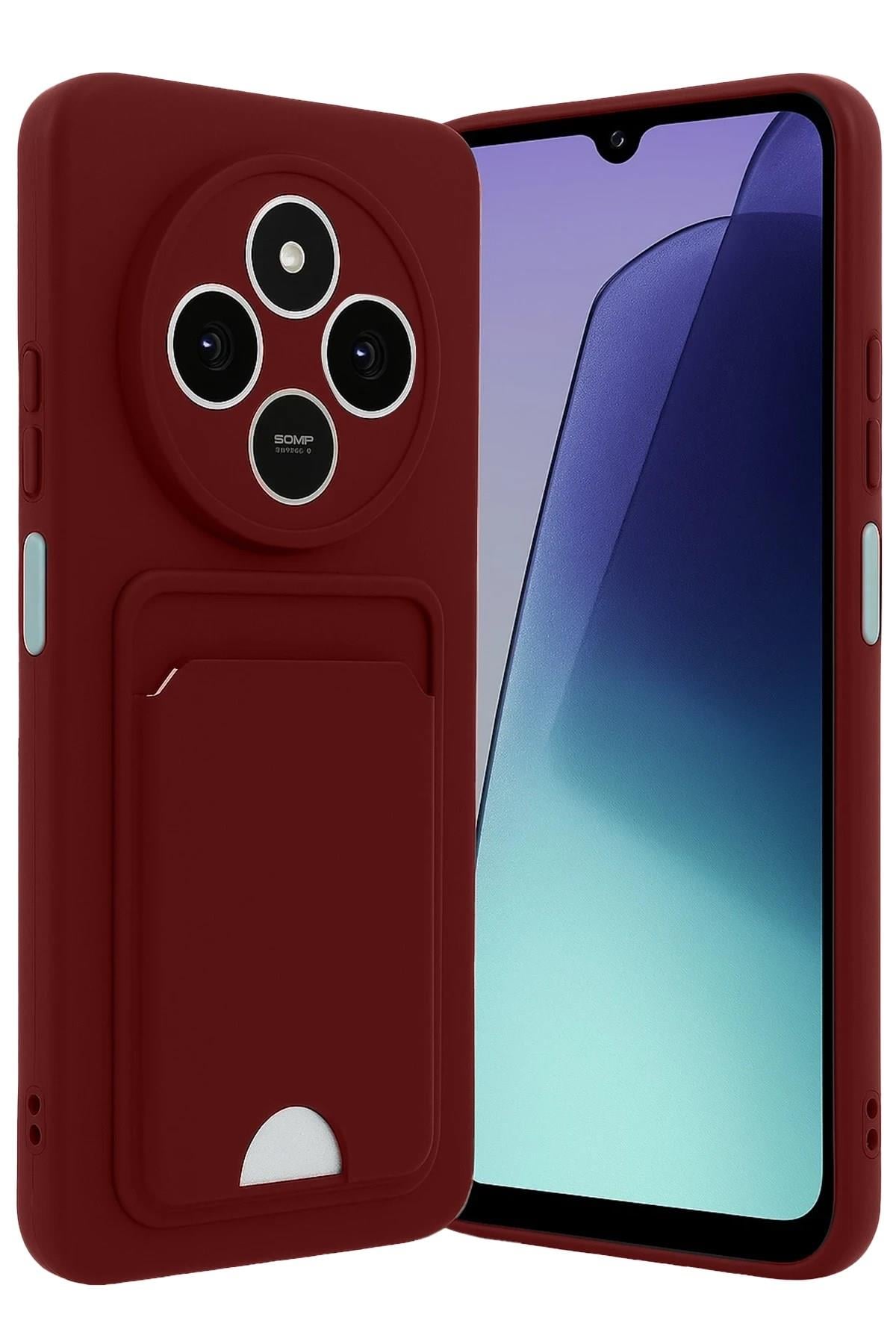 Mey İthalat®   Redmi 14C Kelvin Kartvizitli Silikon - Bordo