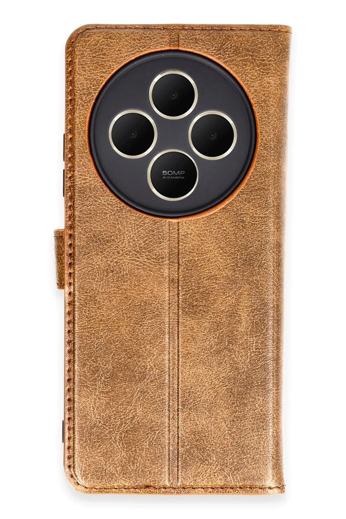 Mey İthalat®   Redmi 14C Kılıf Trend S Plus Kapaklı Kılıf - Taba