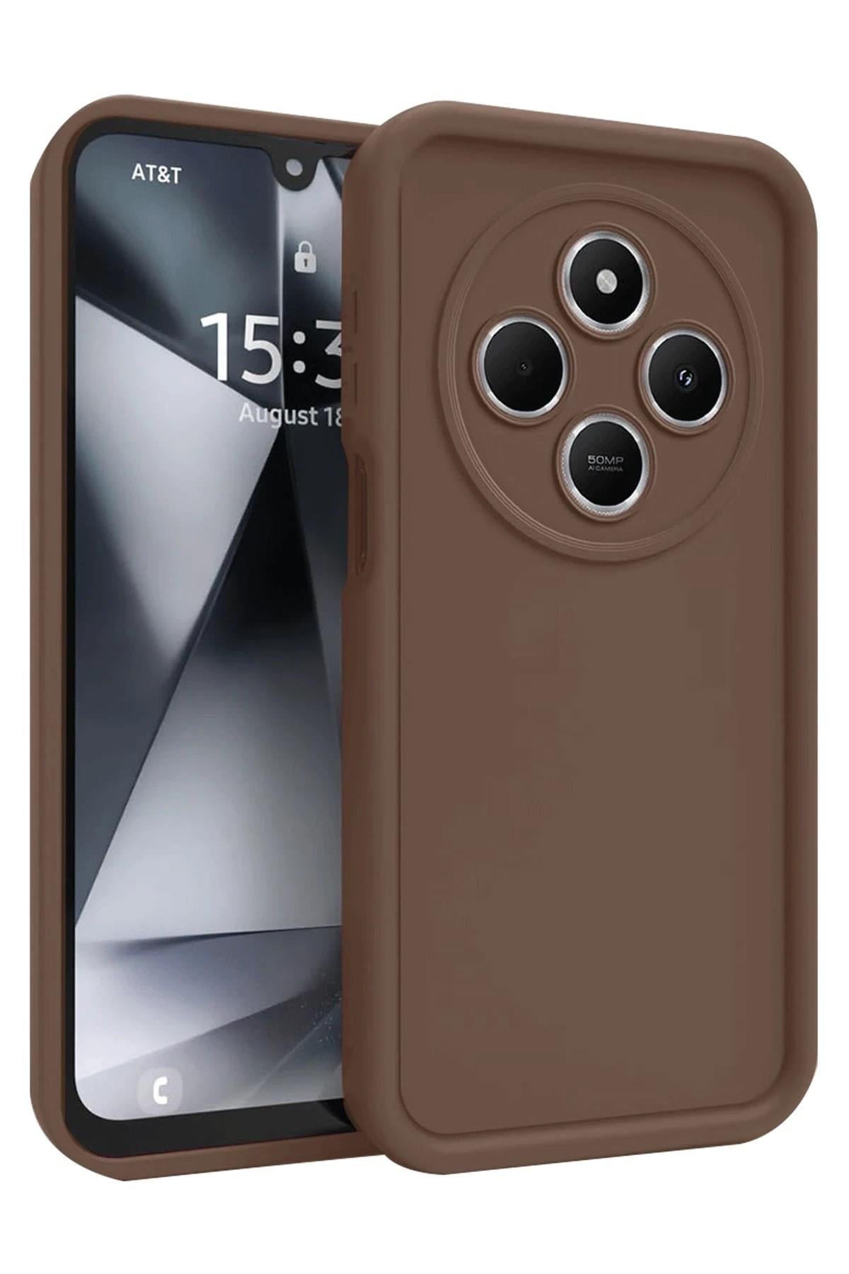 Mey İthalat®   Redmi 14C Kılıf Viera Silikon - Kahverengi