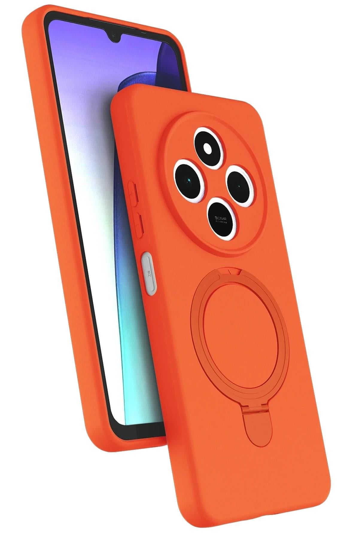 Mey İthalat®   Redmi 14C Regal Magsafe Standlı Kapak - Turuncu
