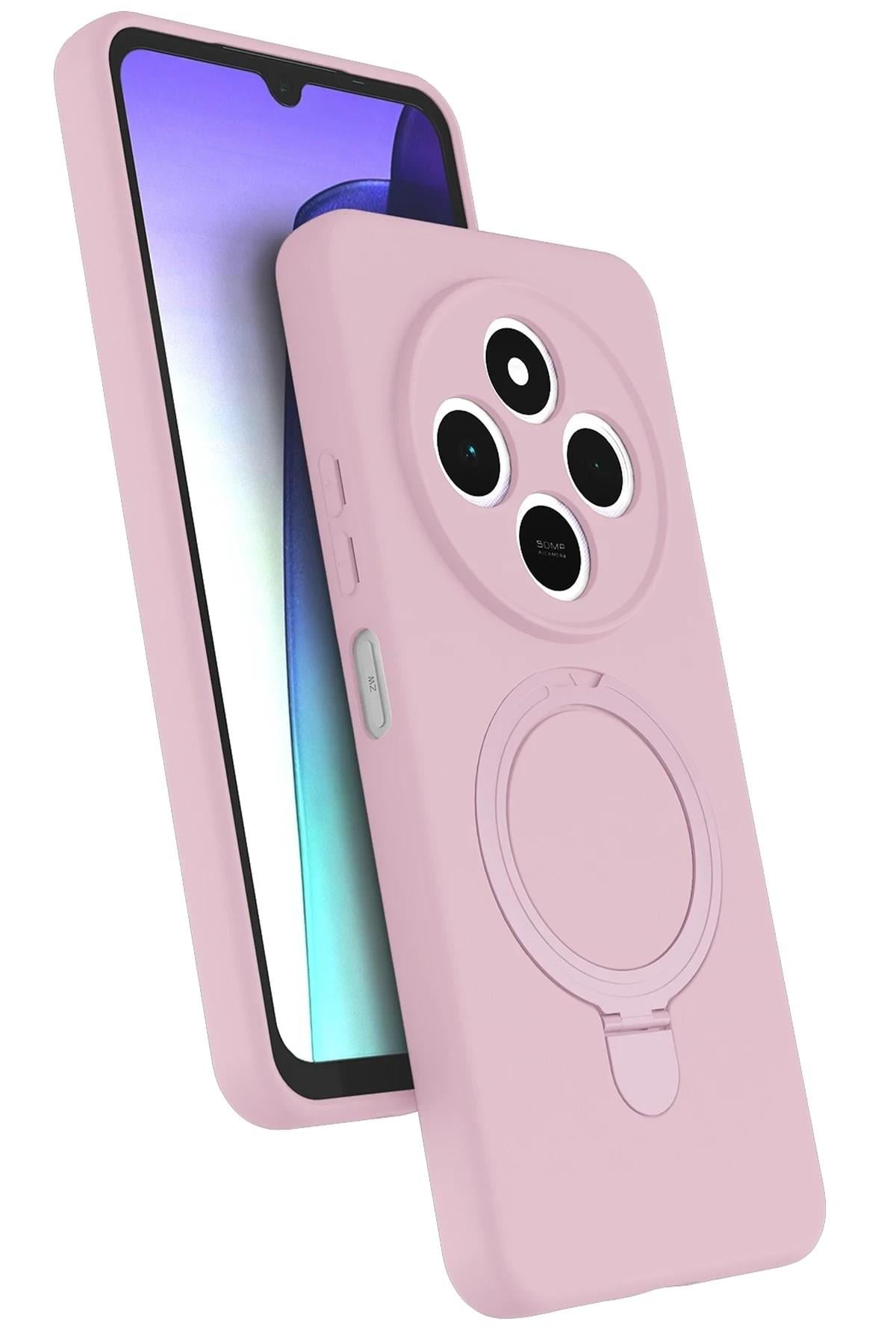 Mey İthalat®   Redmi 14C Regal Magsafe Standlı Kapak - Açık Pembe