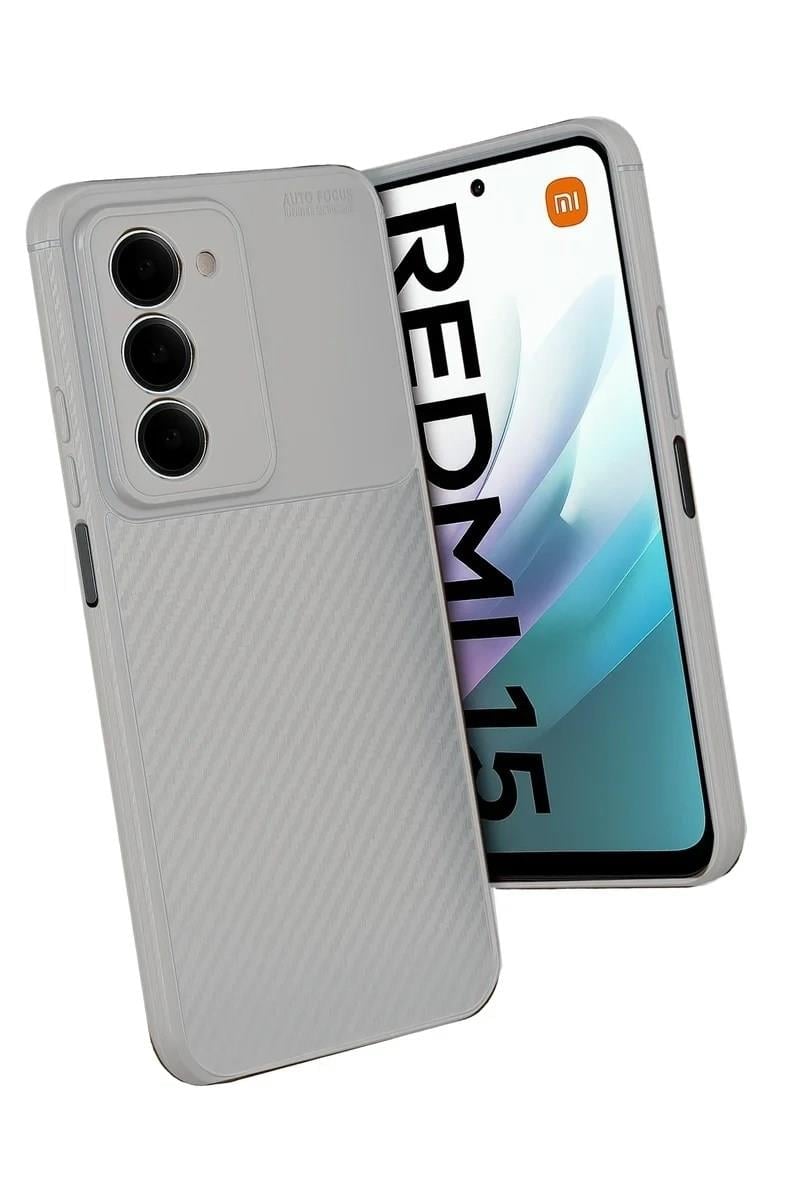 Mey İthalat®   Redmi 15 4G Auto Focus Karbon Kapak - Gri