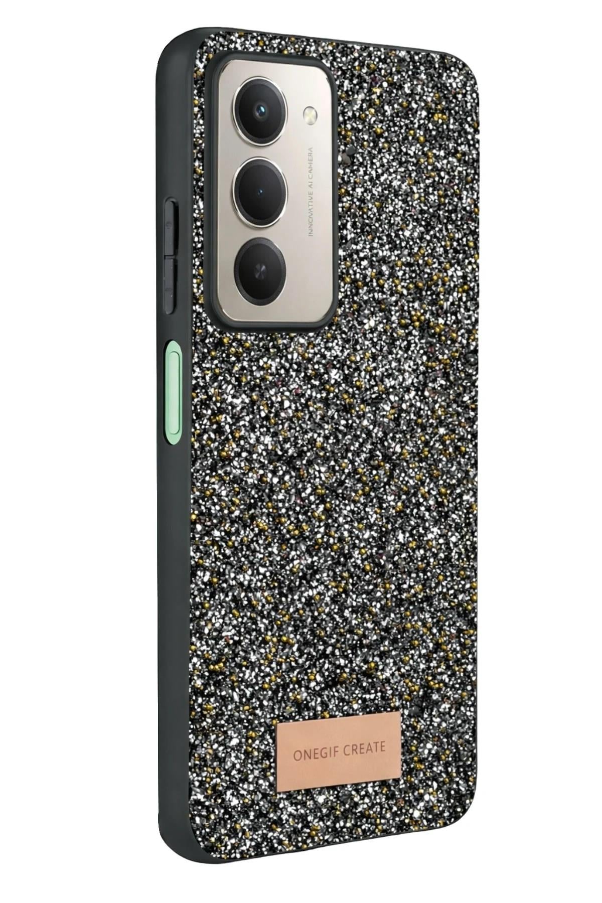 Mey İthalat®   Redmi 15 4G Bright Simli Kapak - Gold