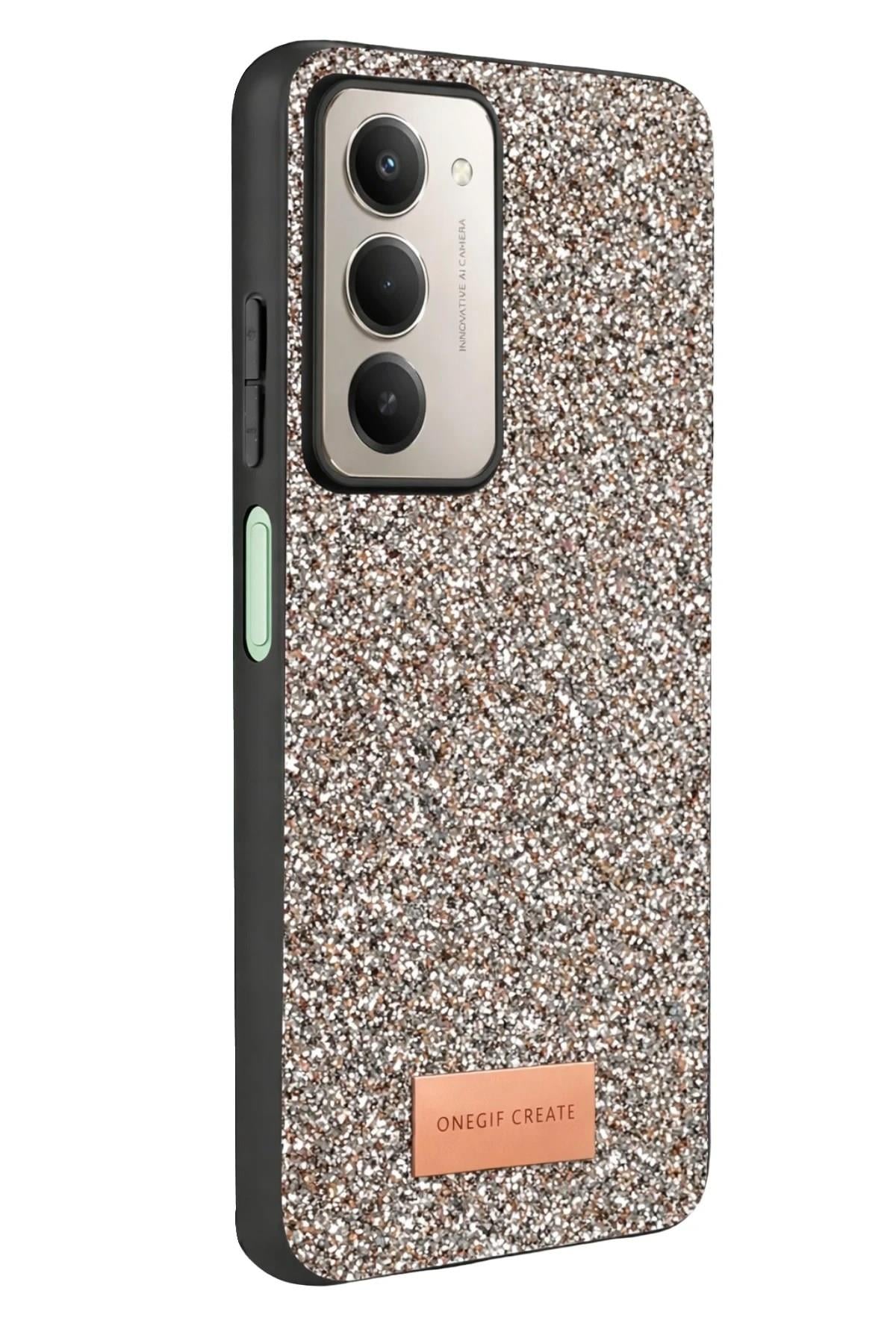 Mey İthalat®   Redmi 15 4G Bright Simli Kapak - Gümüş