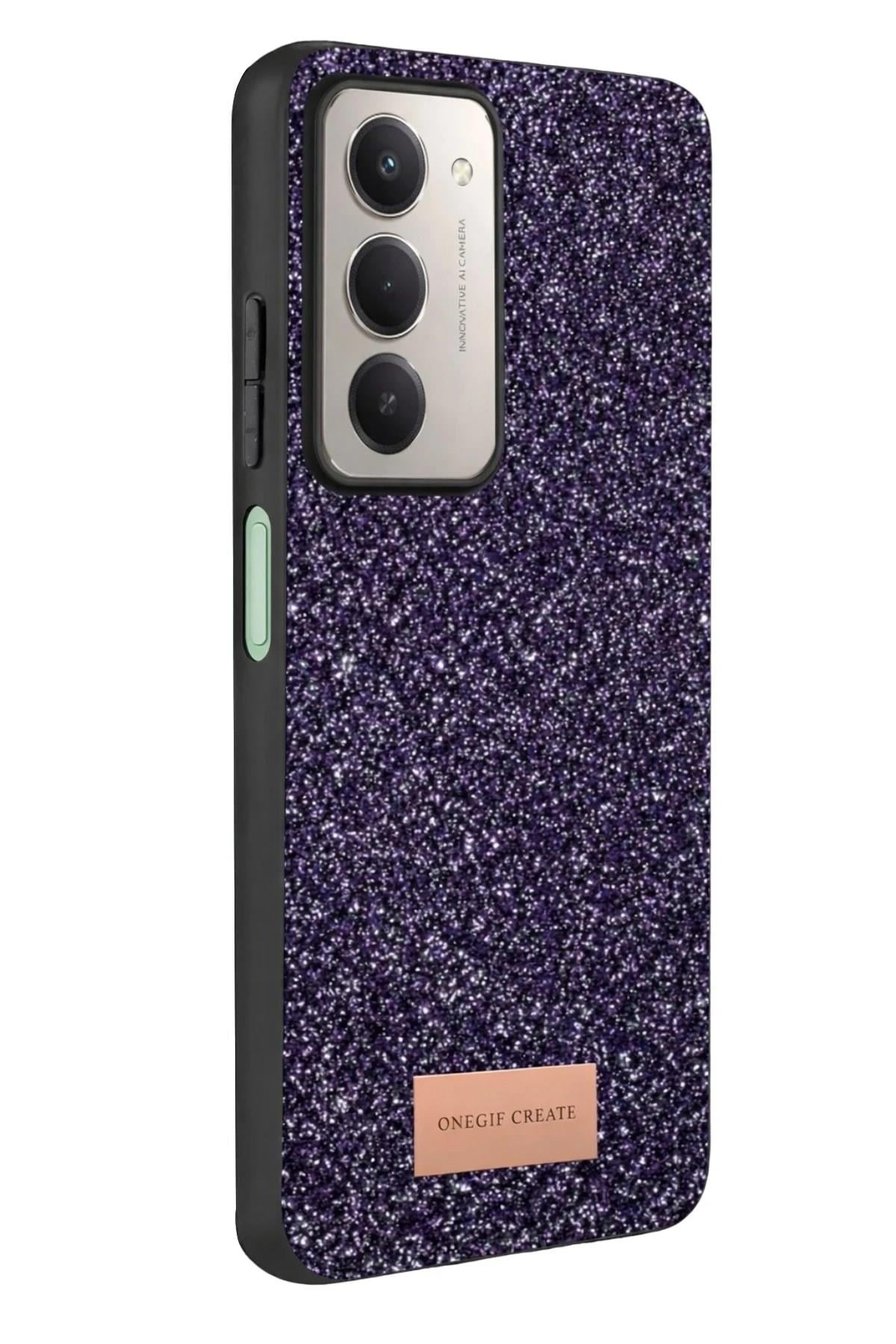 Mey İthalat®   Redmi 15 4G Bright Simli Kapak - Derin Mor