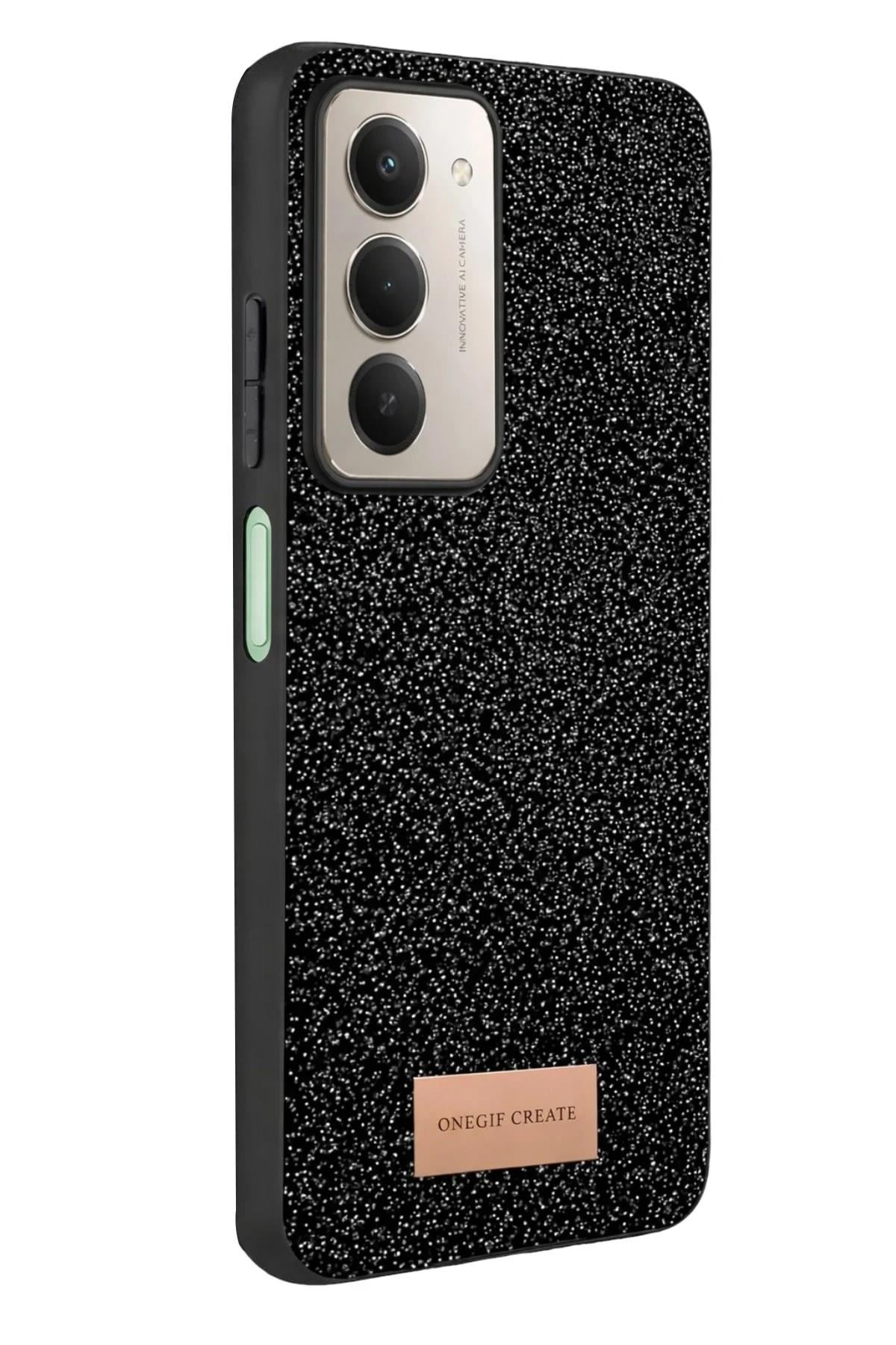 Mey İthalat®   Redmi 15 4G Bright Simli Kapak - Siyah