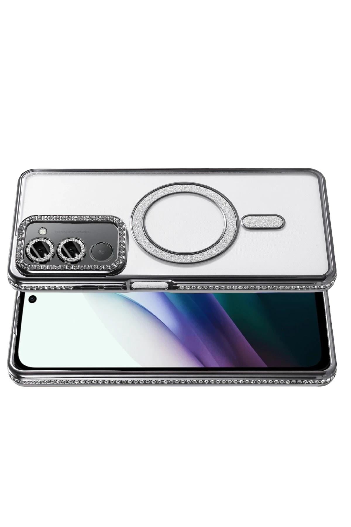 Mey İthalat®   Redmi 15 4G Joke Simli Magneticsafe Kılıf - Siyah