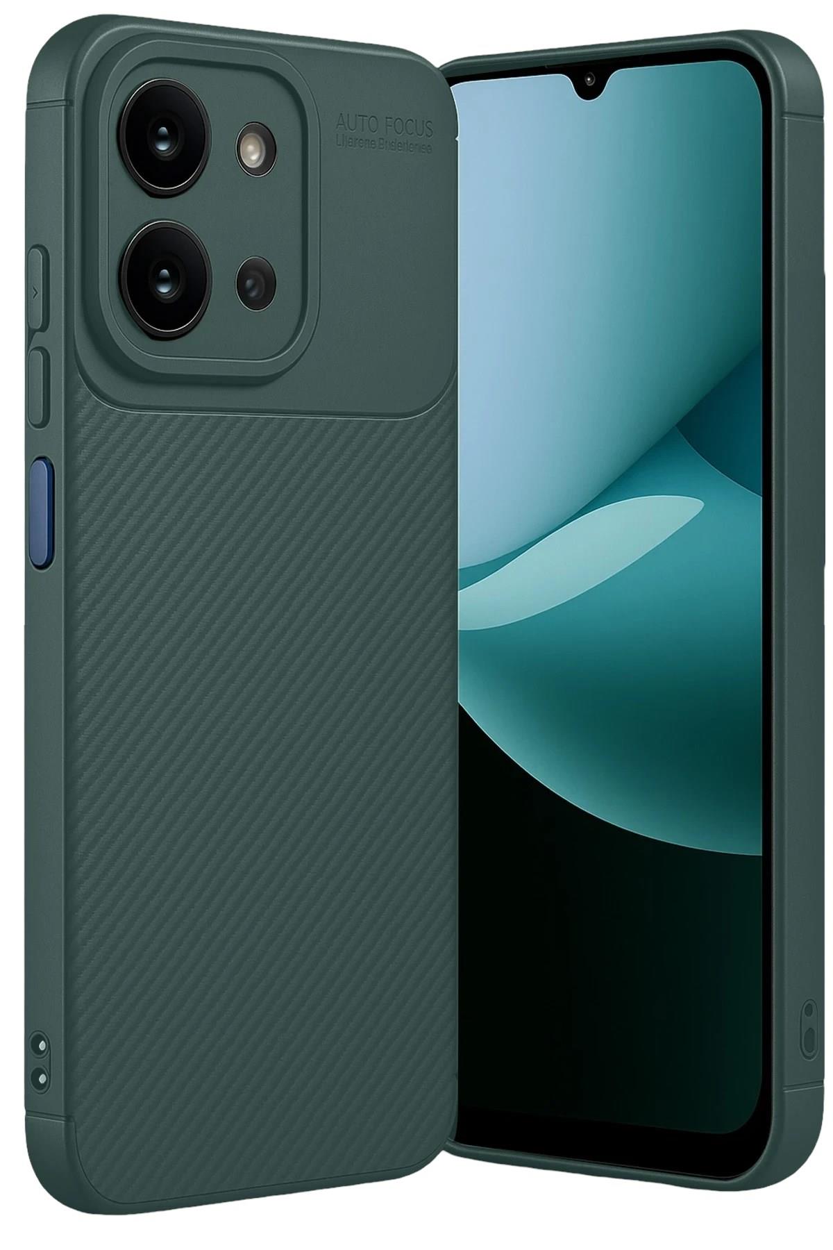 Mey İthalat®   Redmi 15C 4G Auto Focus Karbon Kapak - Koyu Yeşil