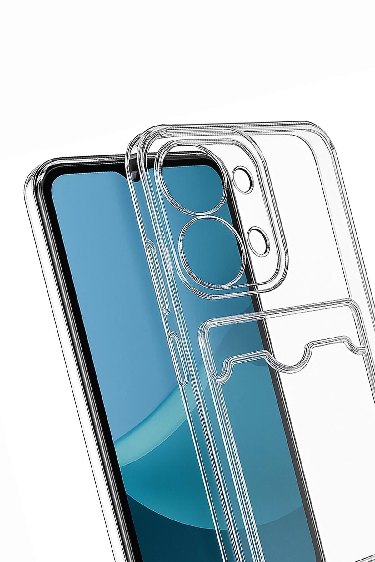 Mey İthalat®   Redmi 15C 4G Kılıf Kart Şeffaf Silikon - Şeffaf