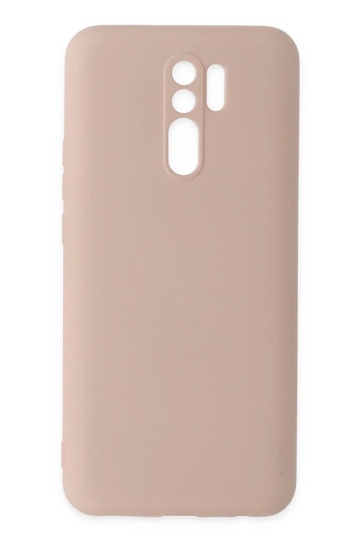 Mey İthalat®   Redmi 9 Kılıf Nano içi Kadife Silikon - Pudra