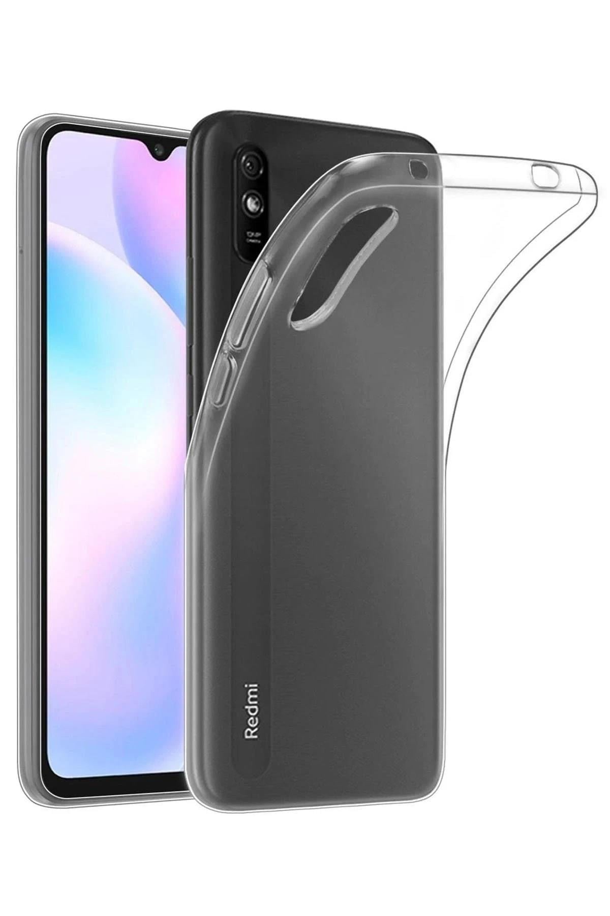 Mey İthalat®   Redmi 9A Kılıf Lüx Şeffaf Silikon - Şeffaf