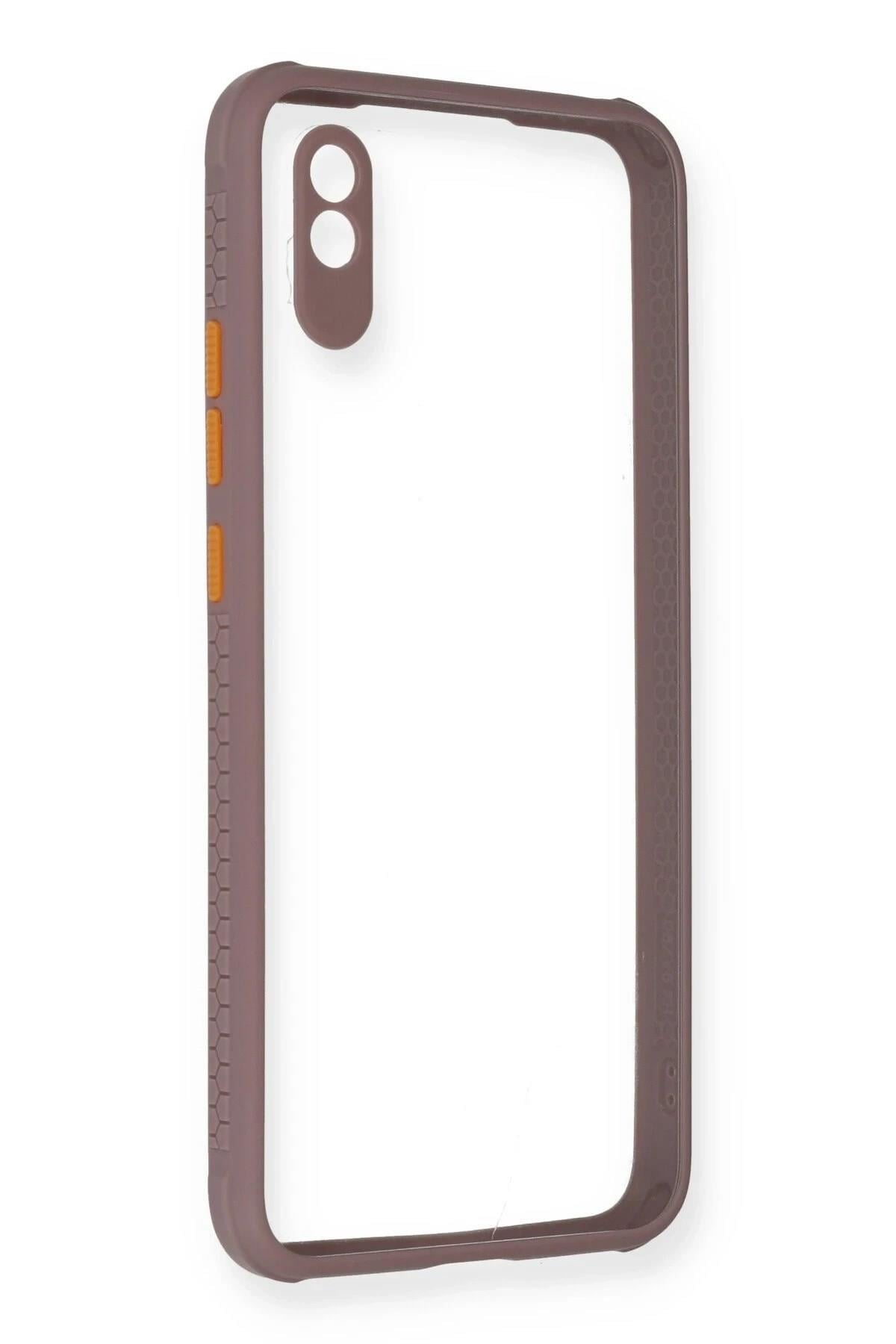 Mey İthalat®   Redmi 9A Kılıf Miami Şeffaf Silikon - Açık Mor