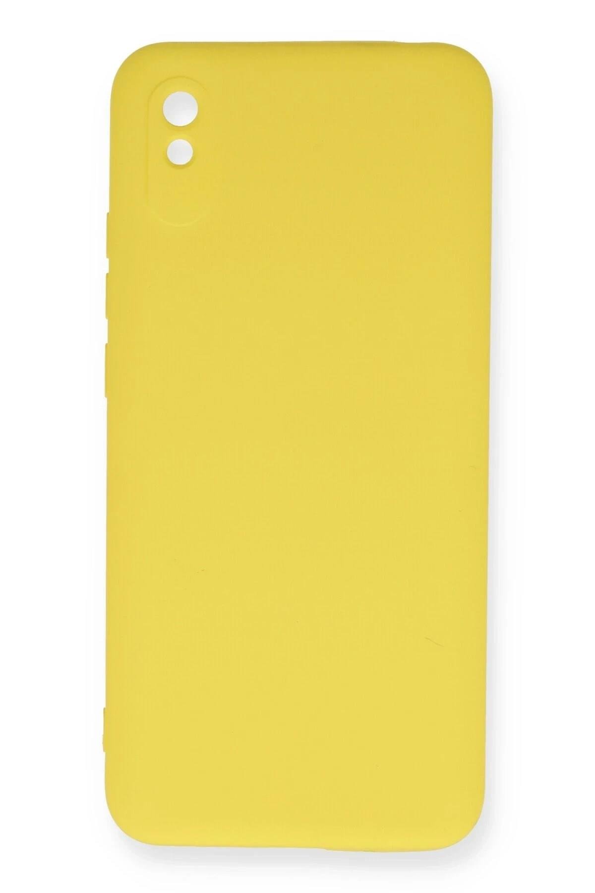 Mey İthalat®   Redmi 9A Kılıf Nano içi Kadife Silikon - Sarı