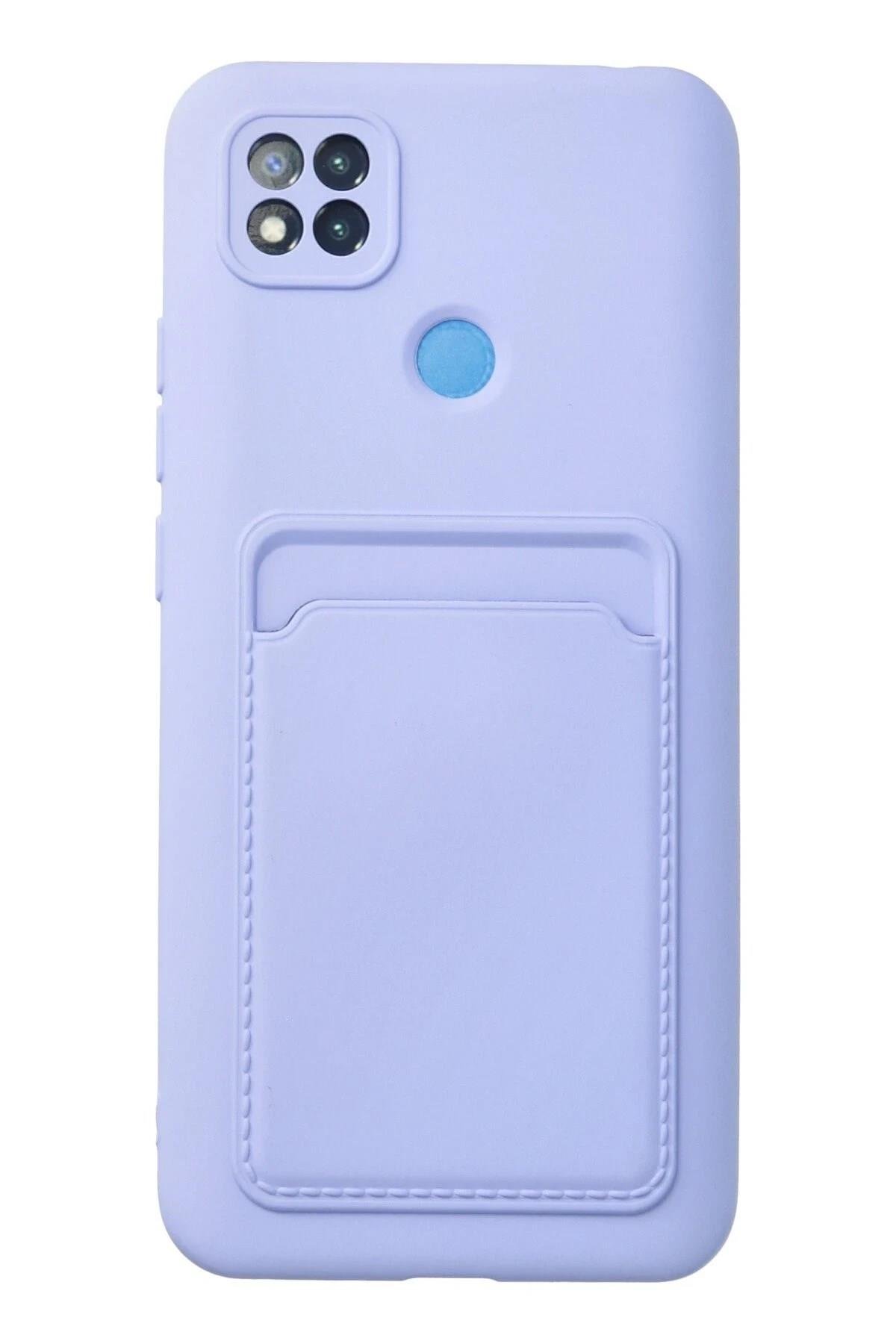 Mey İthalat®   Redmi 9C Kılıf Kelvin Kartvizitli Silikon - Lila