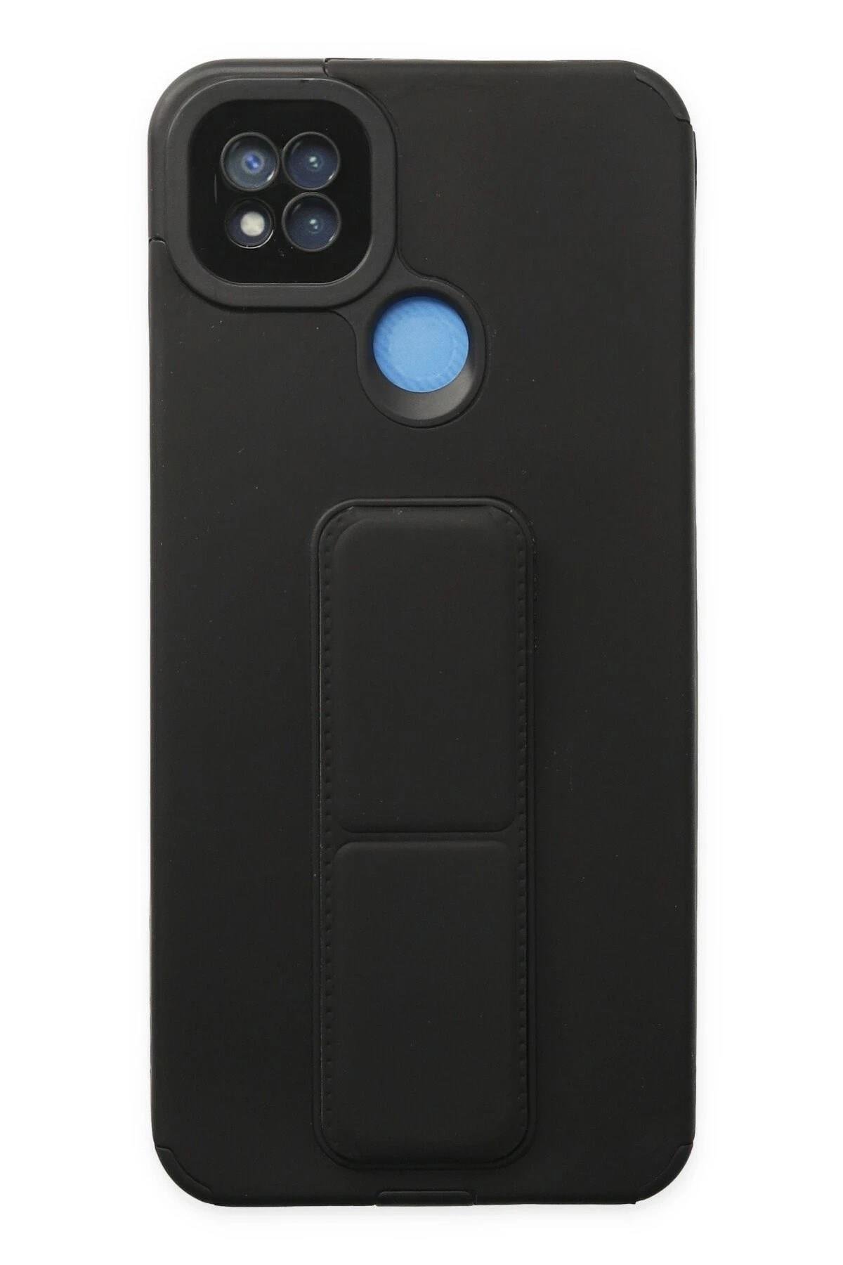 Mey İthalat®   Redmi 9C Kılıf Mega Standlı Silikon - Siyah