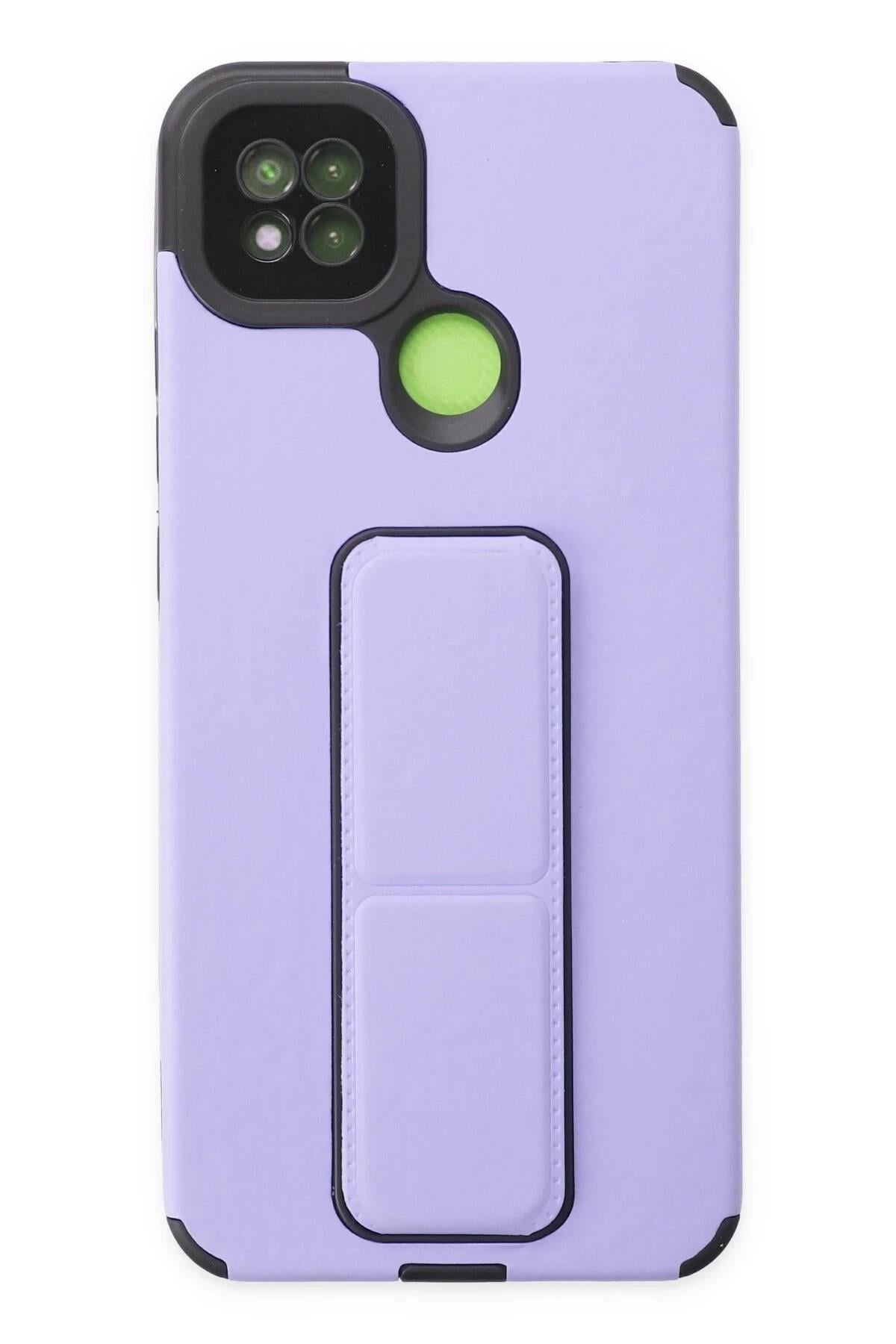 Mey İthalat®   Redmi 9C Kılıf Mega Standlı Silikon - Lila