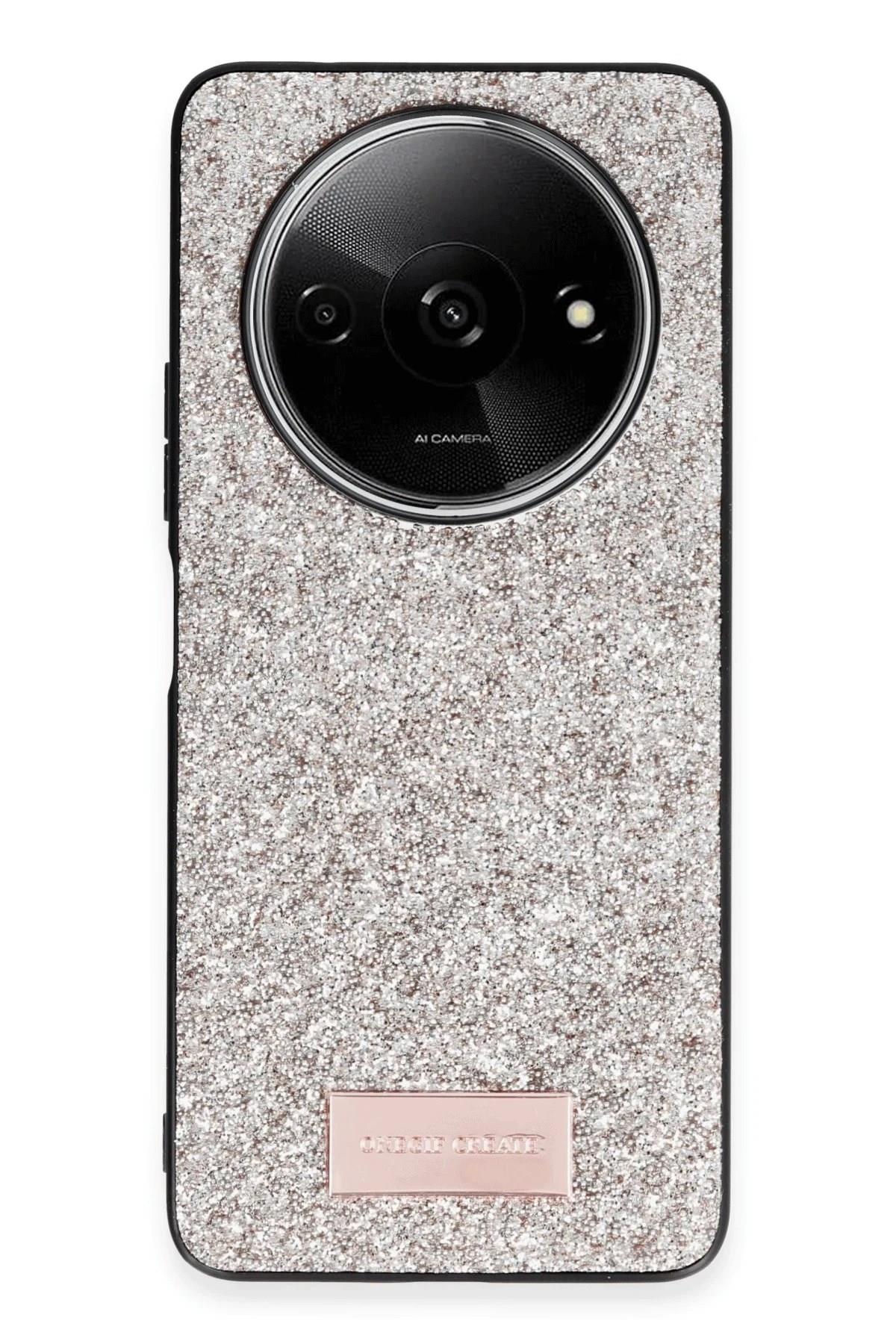 Mey İthalat®   Redmi A3 4G Bright Simli Kapak - Gold
