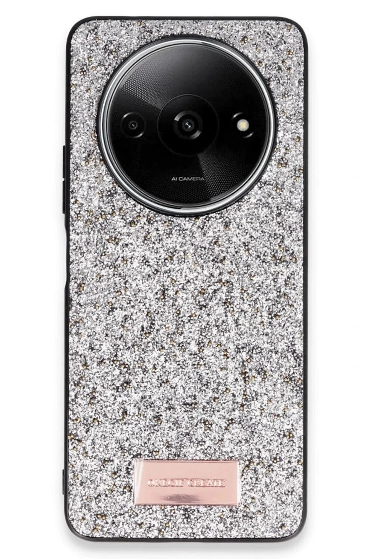 Mey İthalat®   Redmi A3 4G Bright Simli Kapak - Gümüş