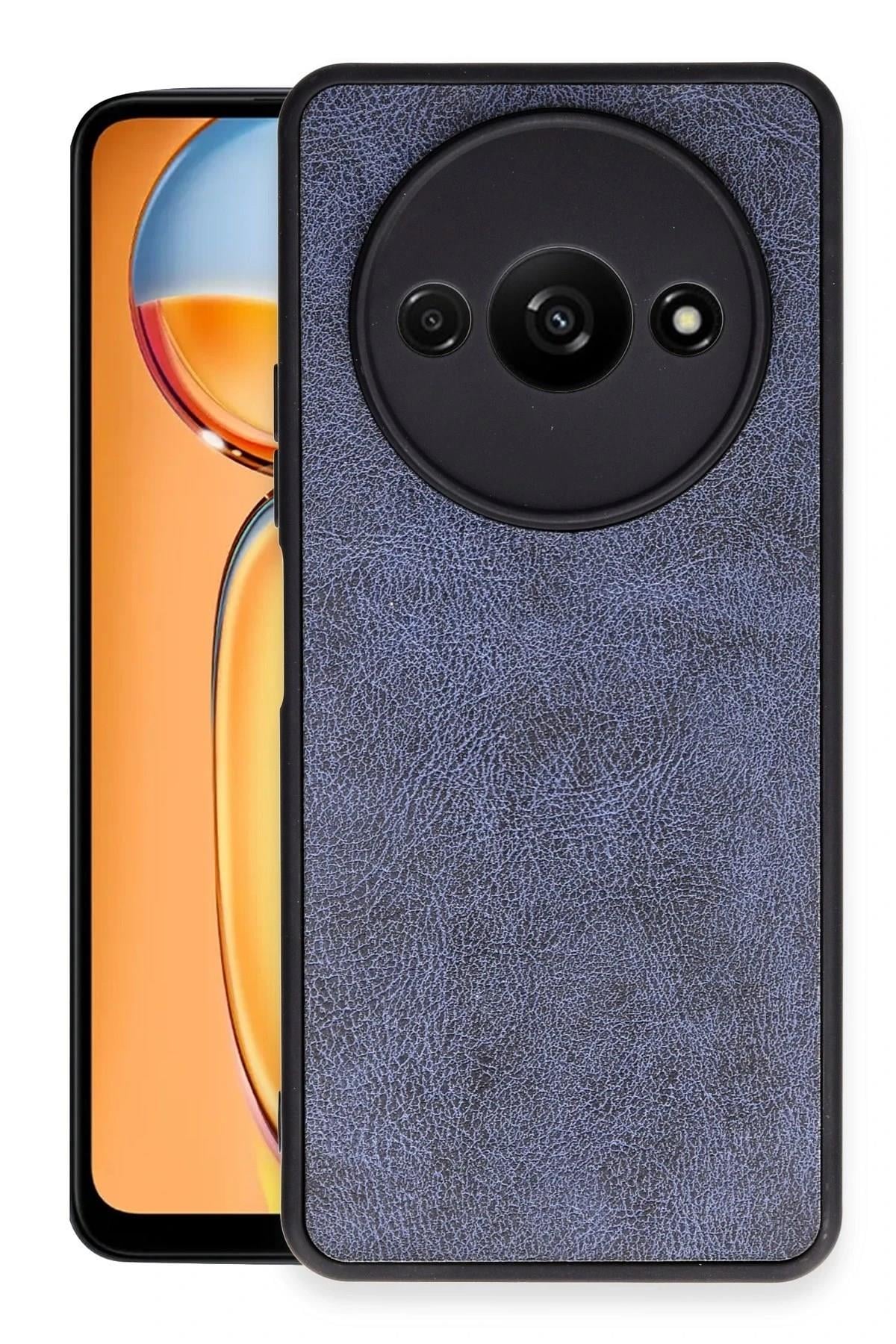 Mey İthalat®   Redmi A3 4G Kılıf Aras Deri Kapak - Lacivert