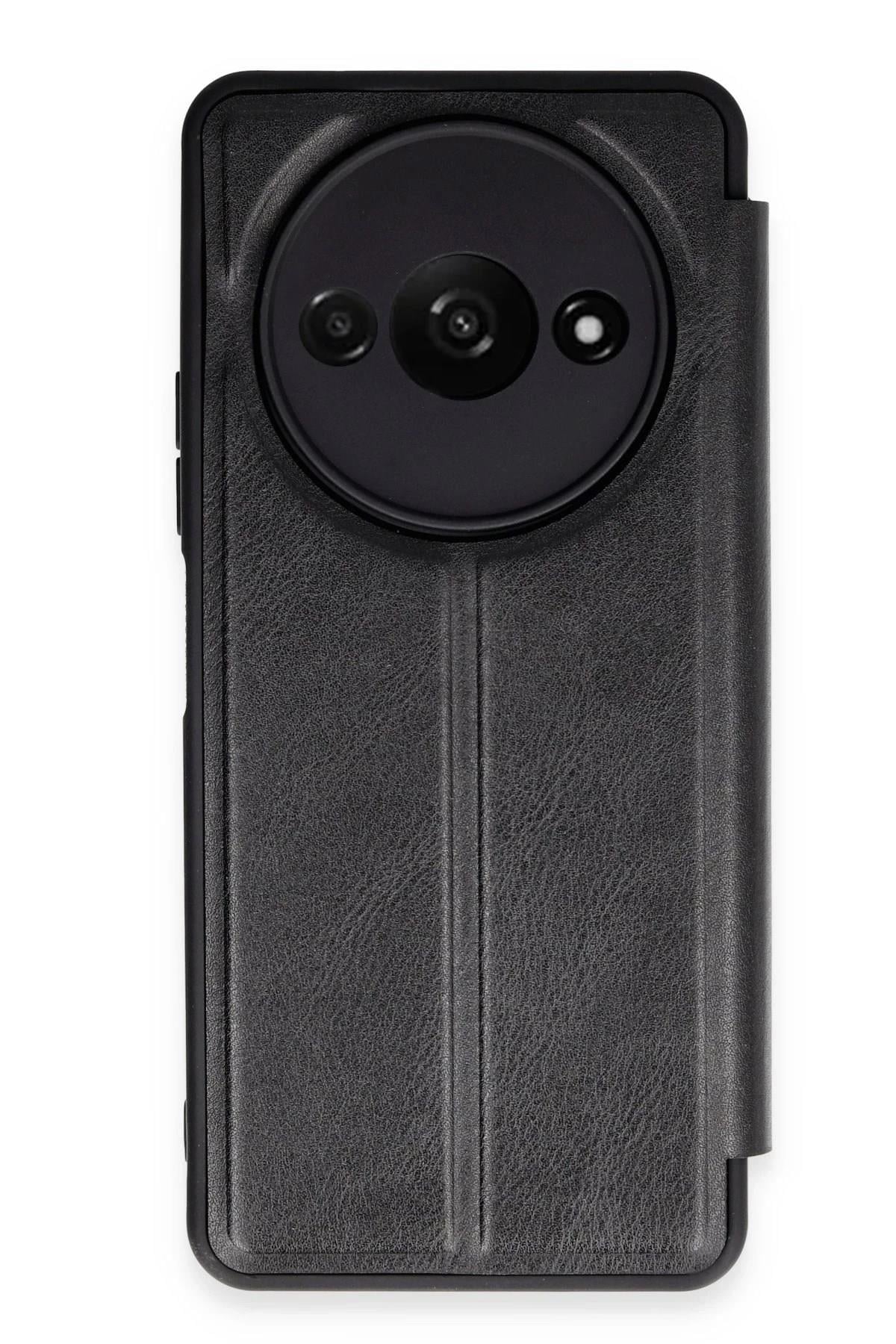 Mey İthalat®   Redmi A3 4G Kılıf Flip Cover - Siyah