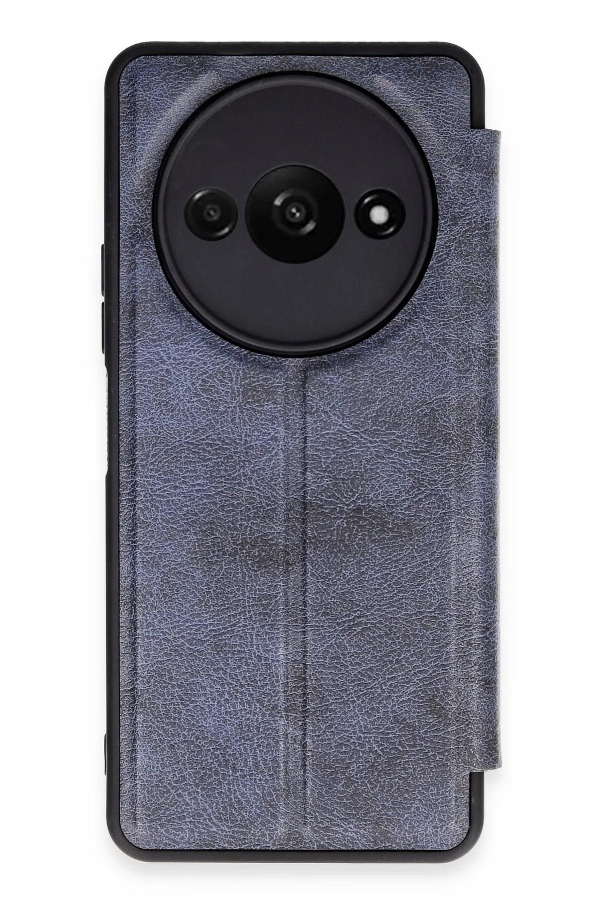 Mey İthalat®   Redmi A3 4G Kılıf Flip Cover - Lacivert