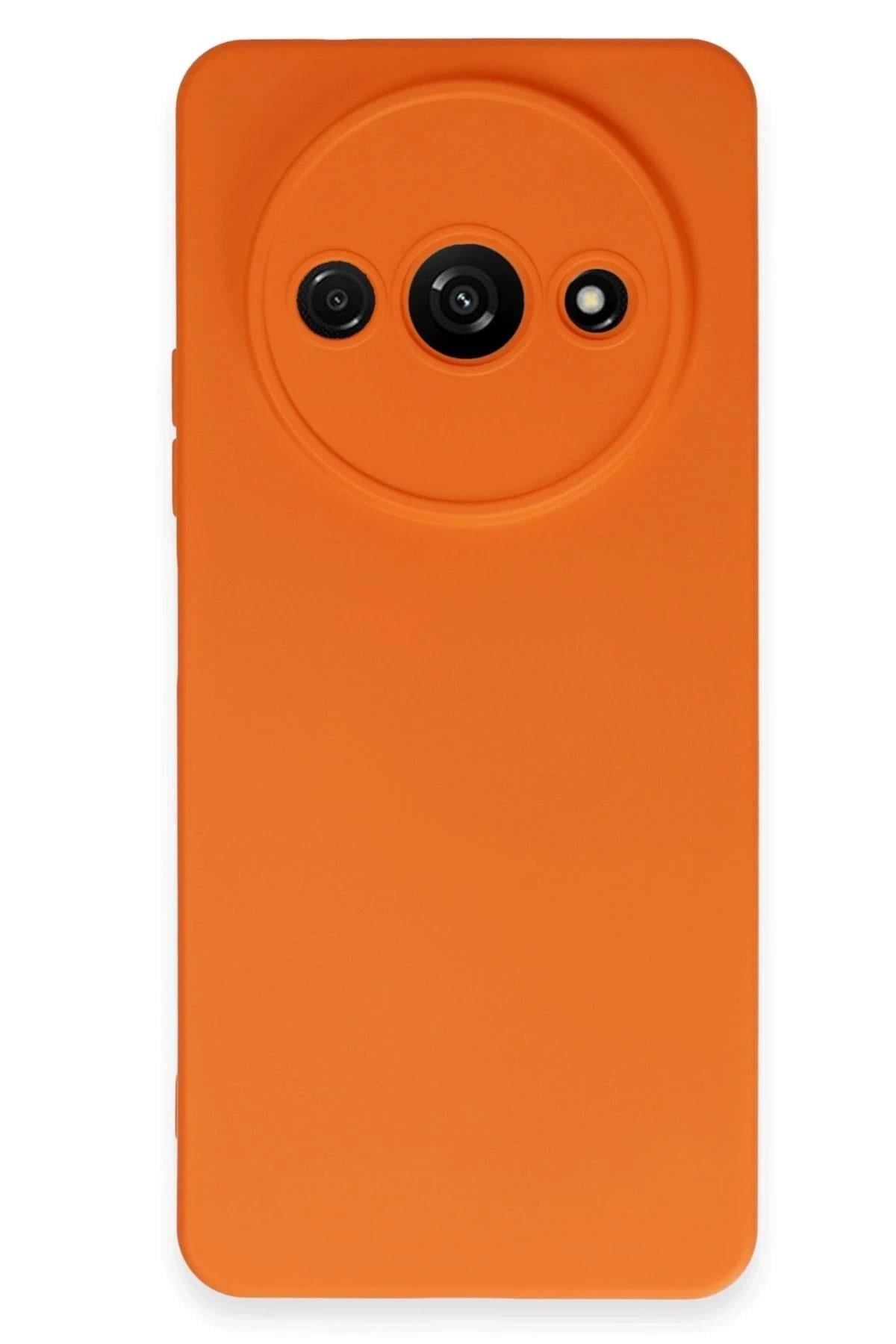 Mey İthalat®   Redmi A3 4G Kılıf Nano içi Kadife Silikon - Turuncu