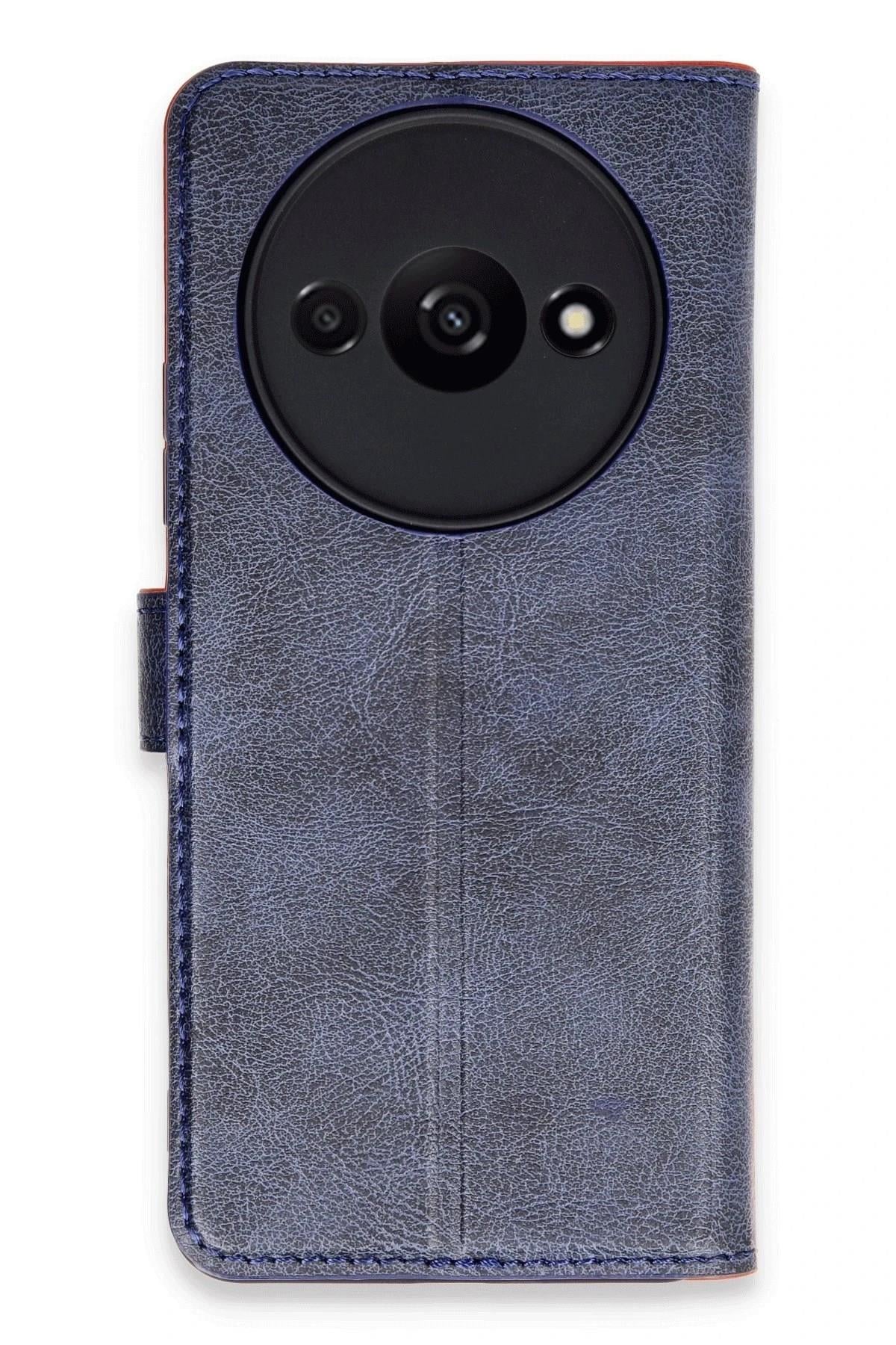 Mey İthalat®   Redmi A3 4G Kılıf Trend S Plus Kapaklı Kılıf - Lacivert