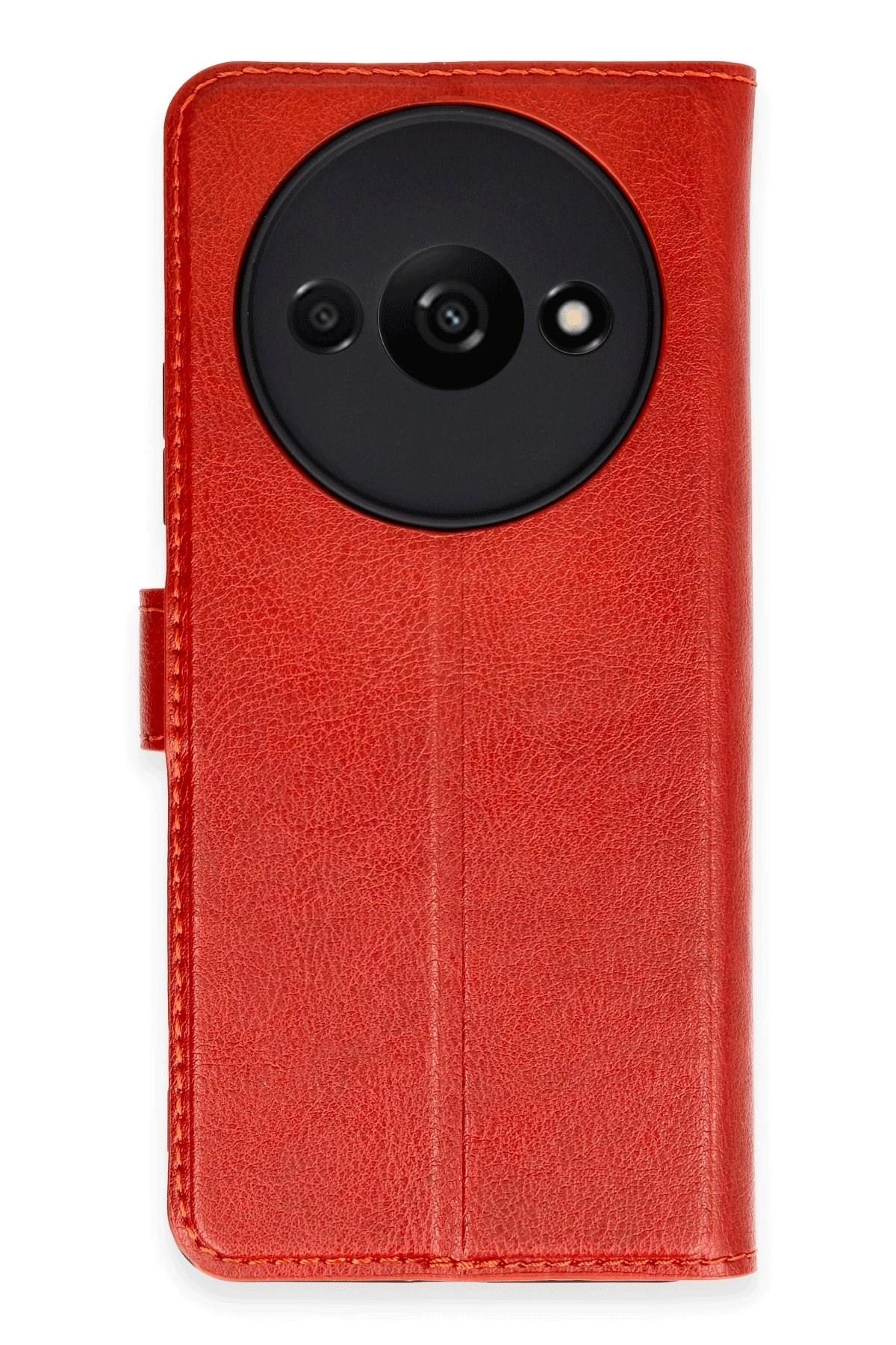 Mey İthalat®   Redmi A3 4G Kılıf Trend S Plus Kapaklı Kılıf - Kırmızı