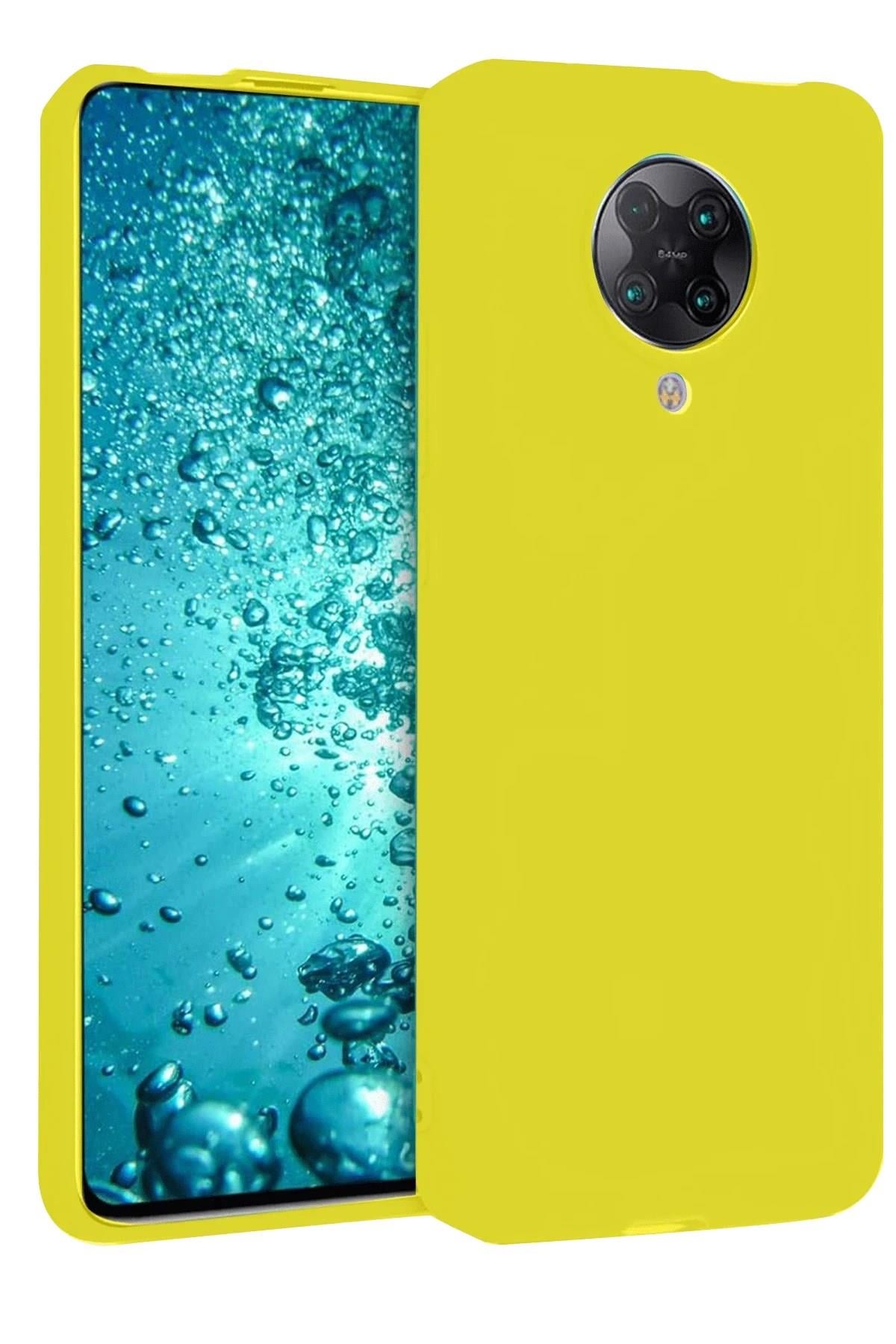 Mey İthalat®   Redmi K30 Pro Kılıf Nano içi Kadife Silikon - Sarı